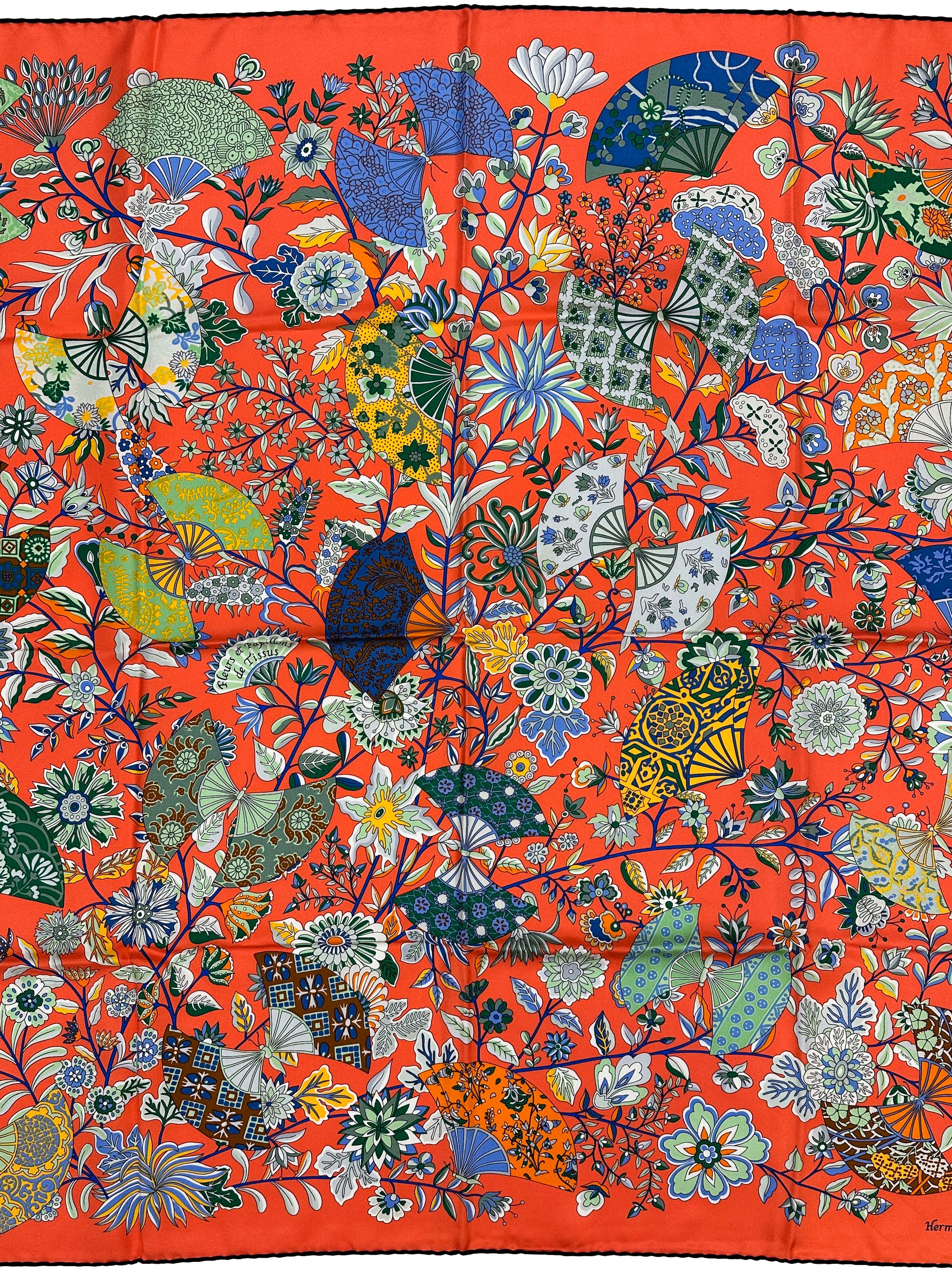 Hermès Fleurs et Papillons de Tissus 90