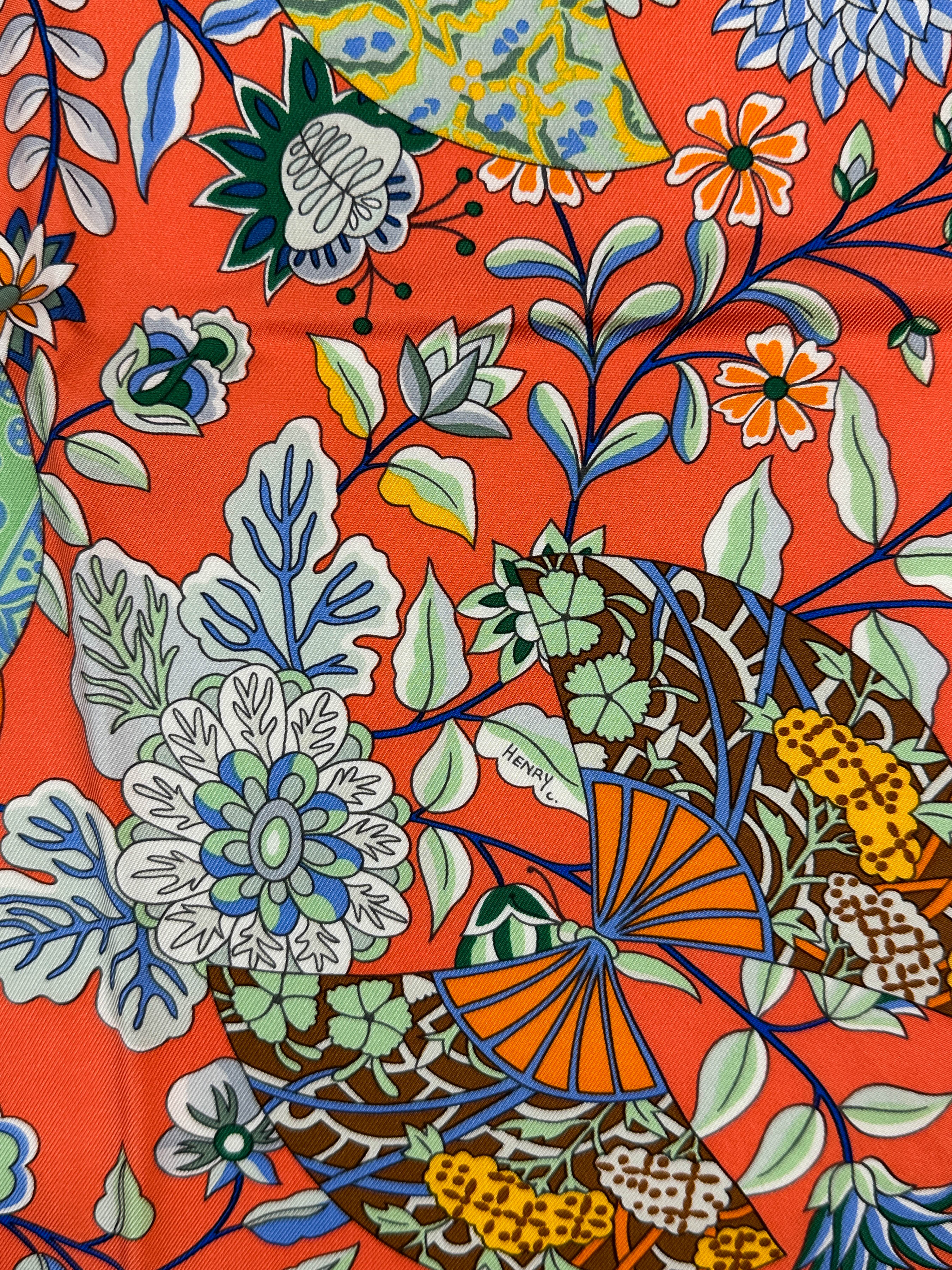 Hermès Fleurs et Papillons de Tissus 90