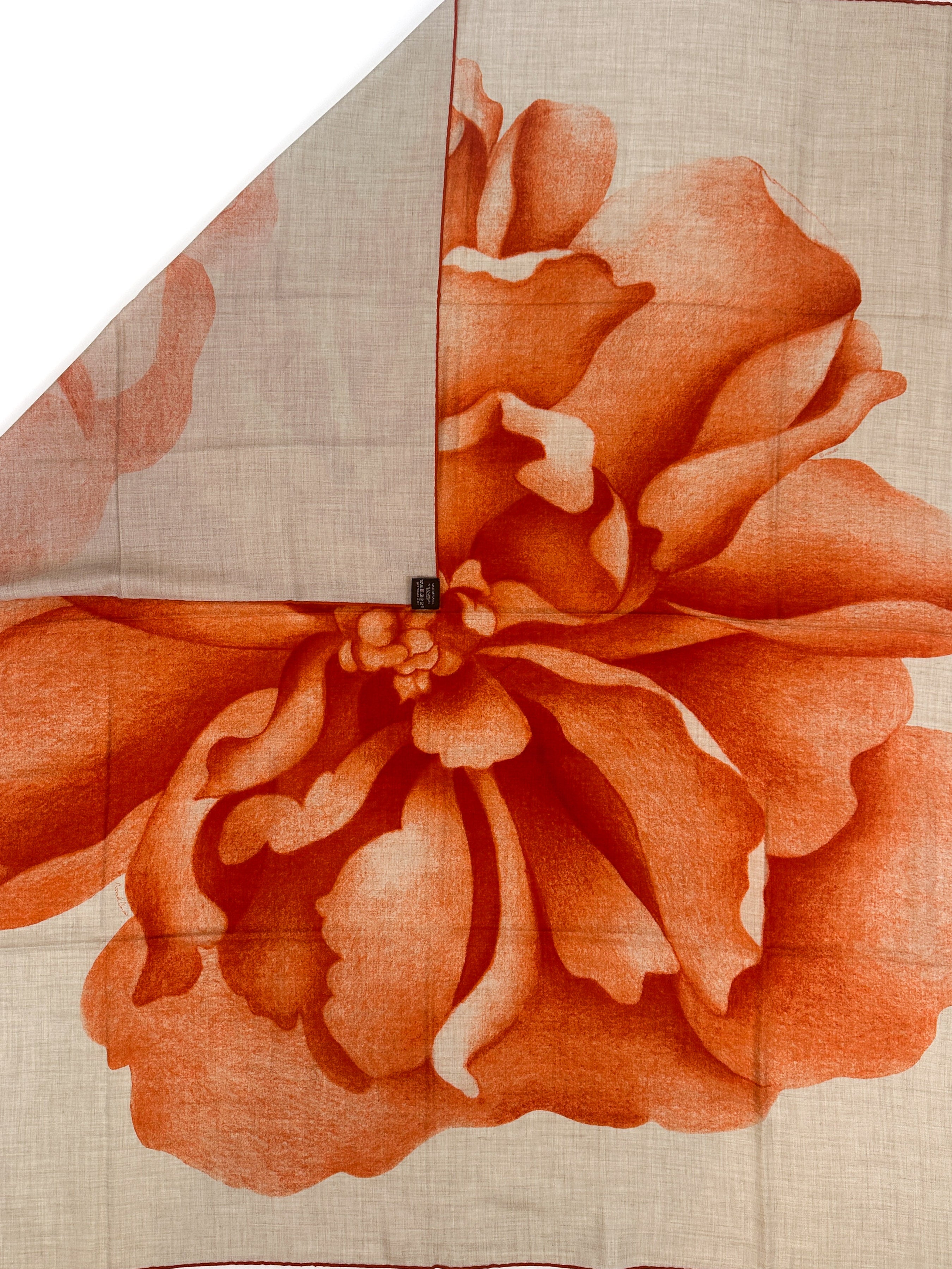 Hermès Une Rose Pour Alma Cashmere Silk 140