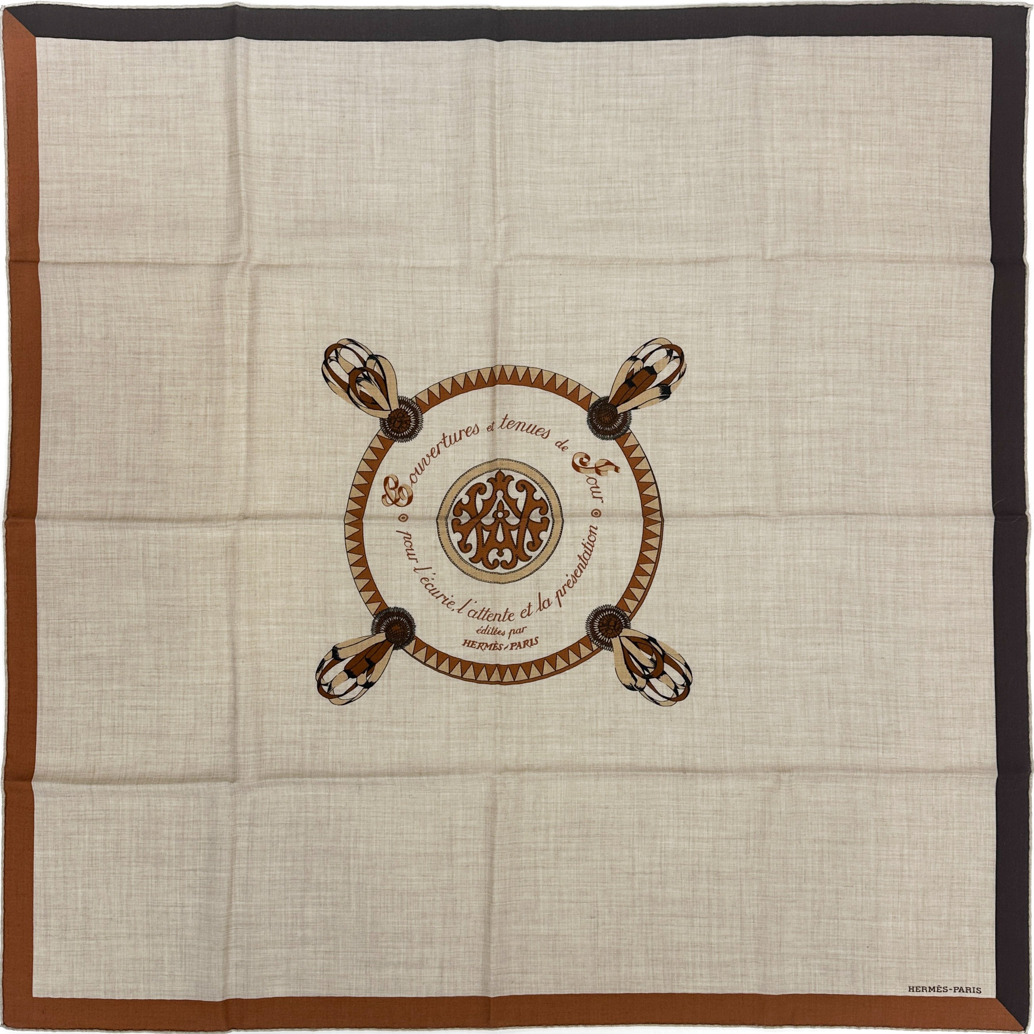 Hermès Encadré Blason Cashmere Silk 90