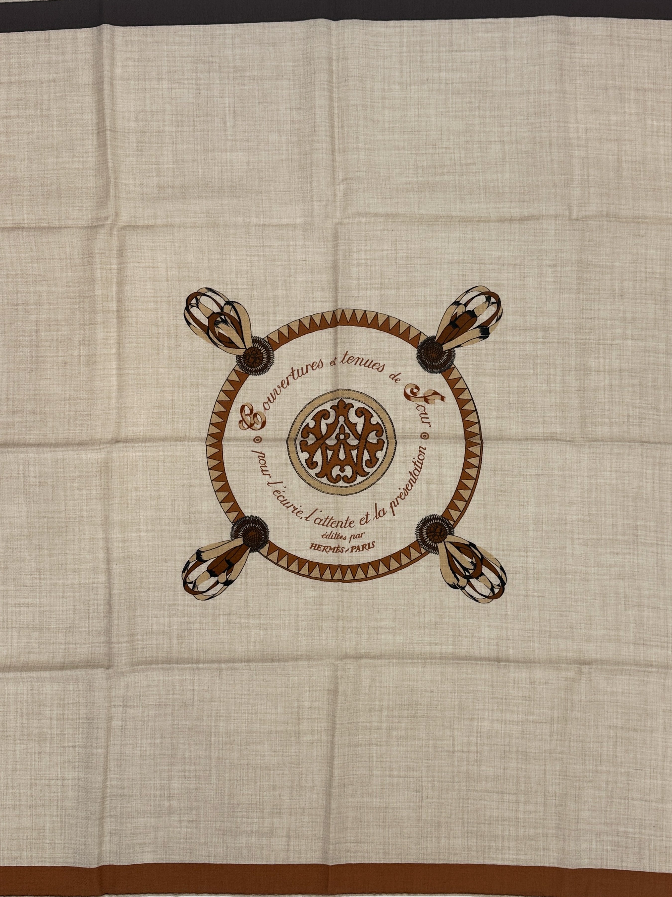Hermès Encadré Blason Cashmere Silk 90