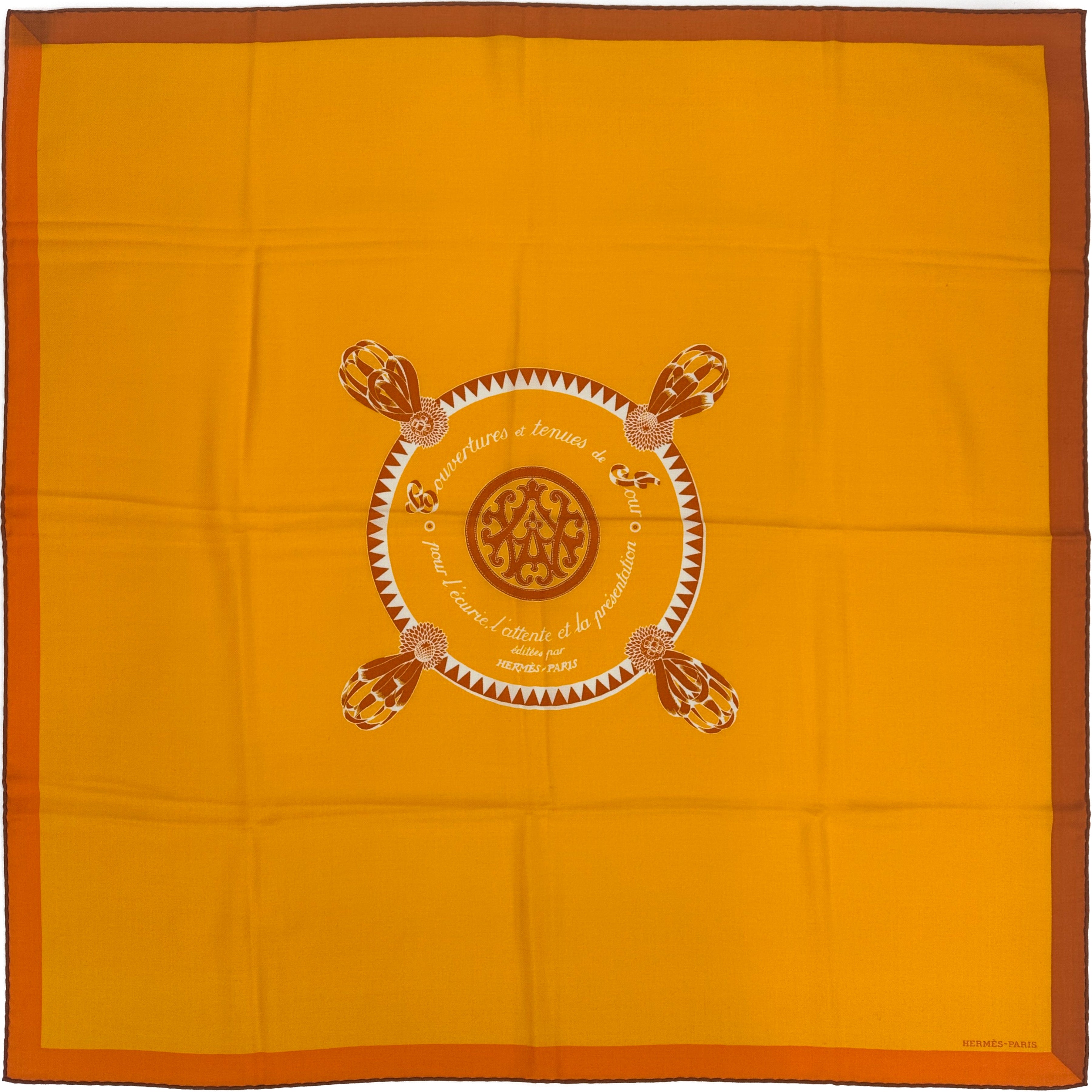Hermès Encadré Blason Cashmere Silk 90