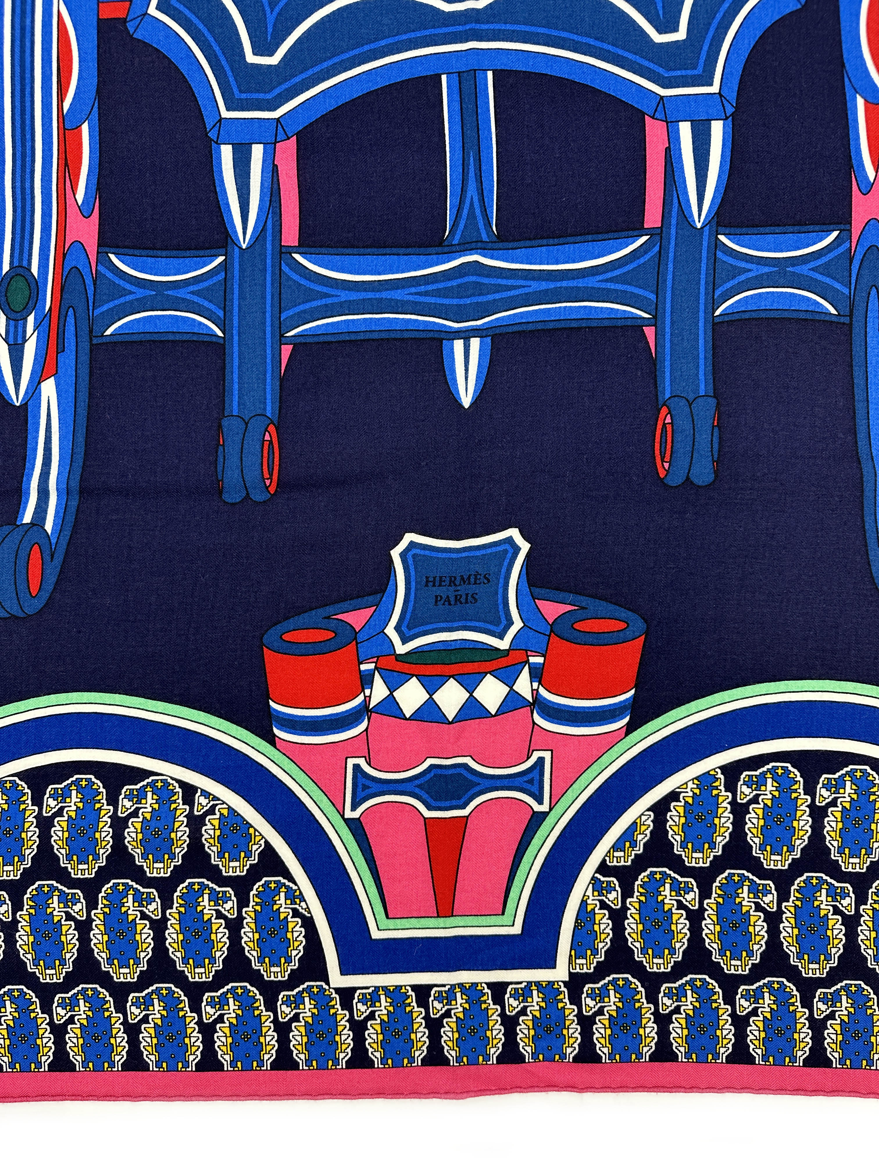 Hermès Les Roues de Phaeton Cashmere Silk 140