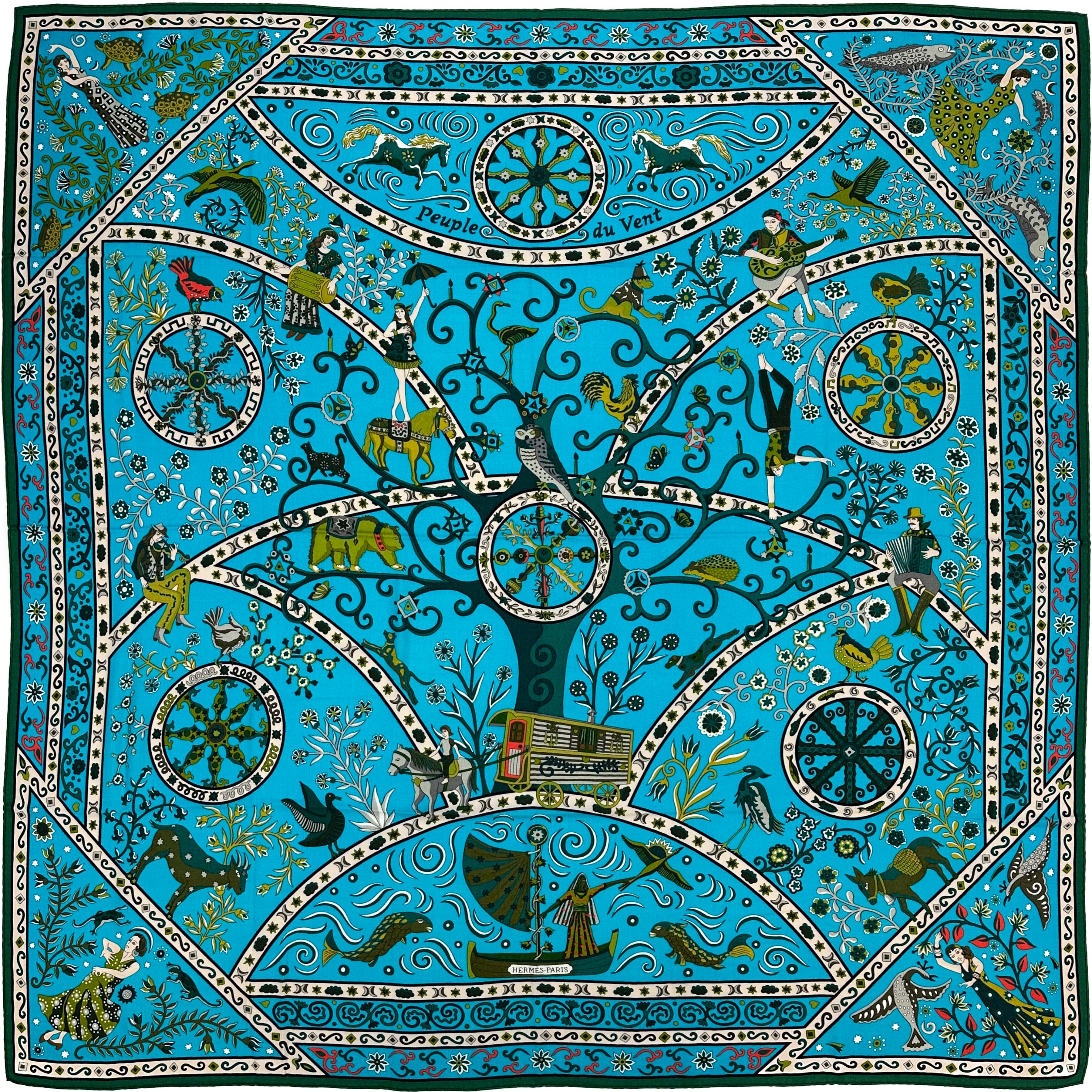 Hermès Peuple Du Vent Cashmere Silk 140