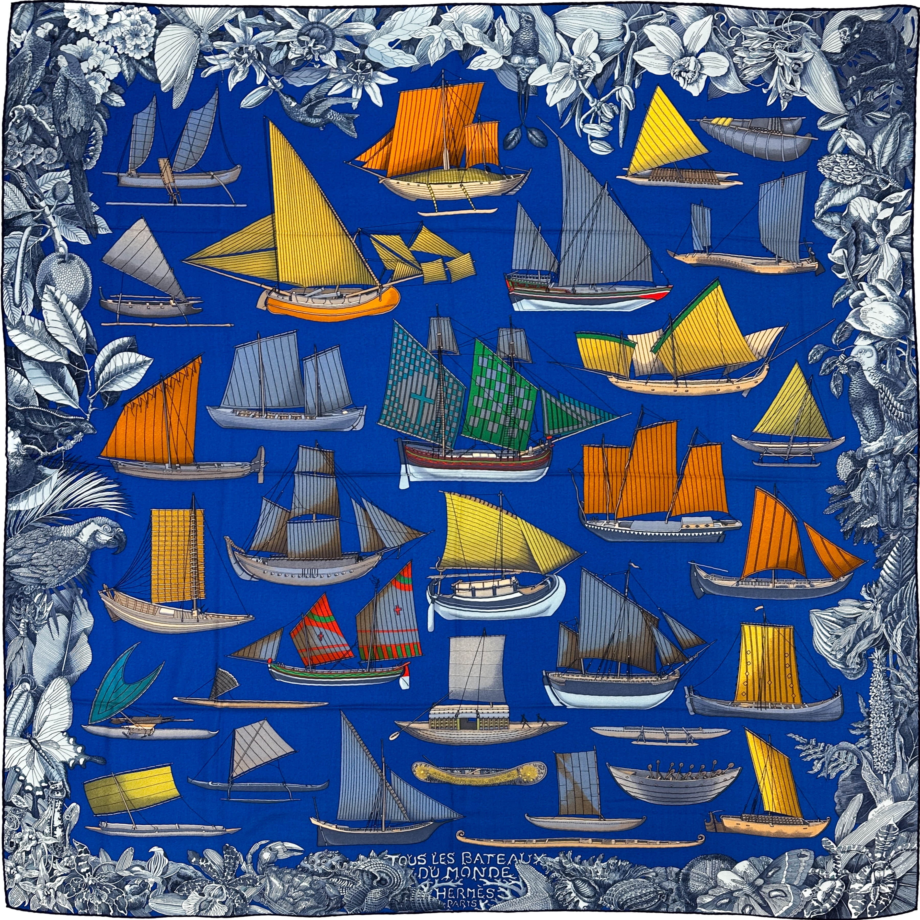 Hermès Tous les Bateaux du Monde Cashmere Silk 140