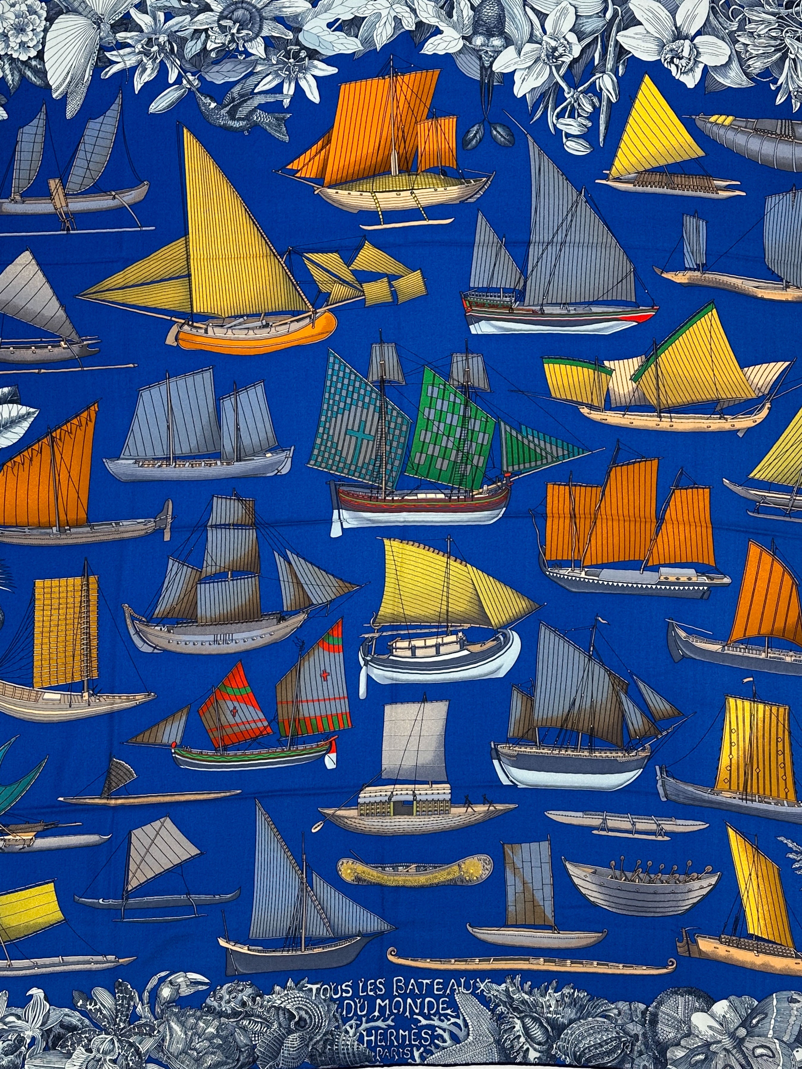 Hermès Tous les Bateaux du Monde Cashmere Silk 140