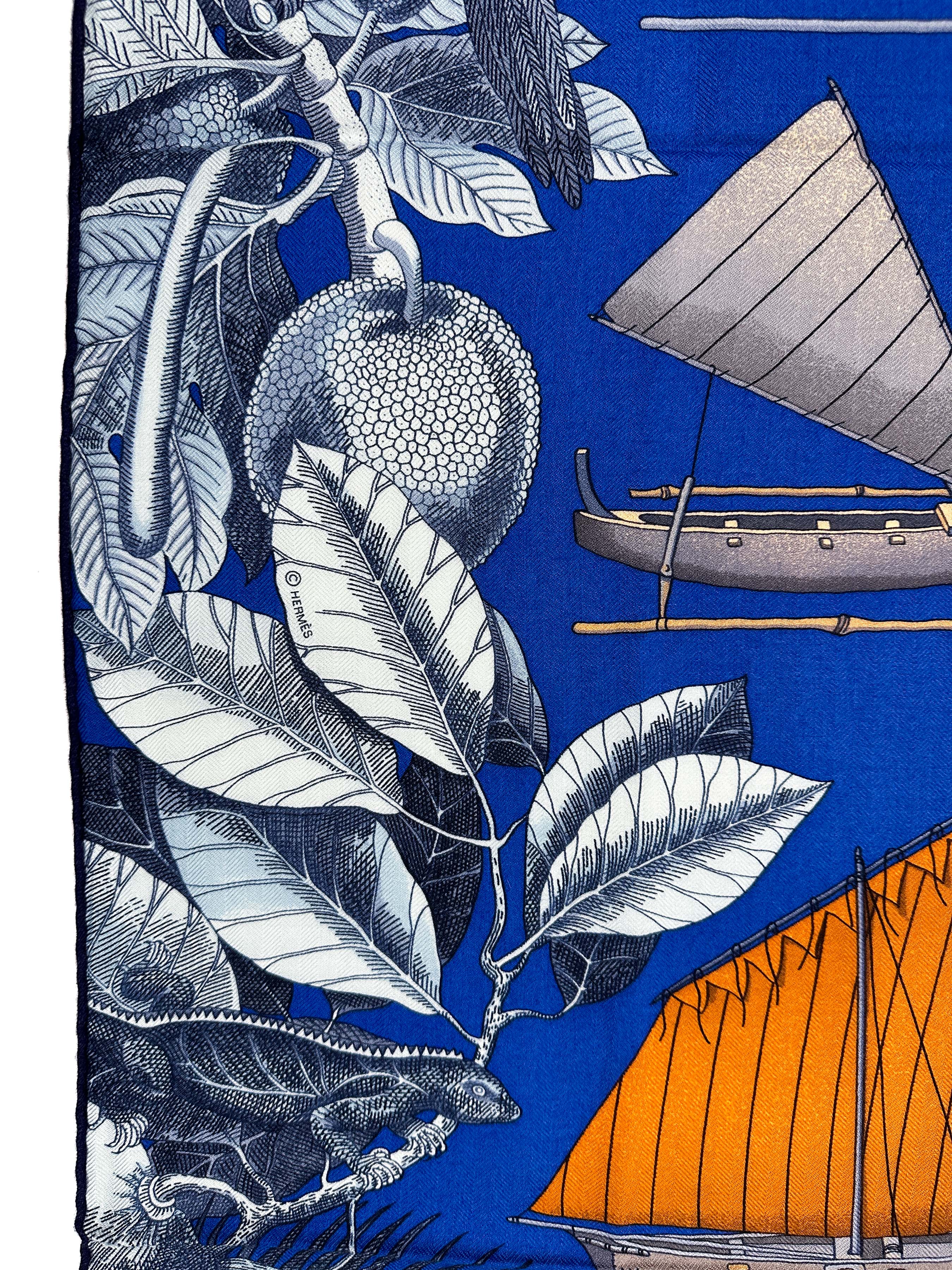 Hermès Tous les Bateaux du Monde Cashmere Silk 140