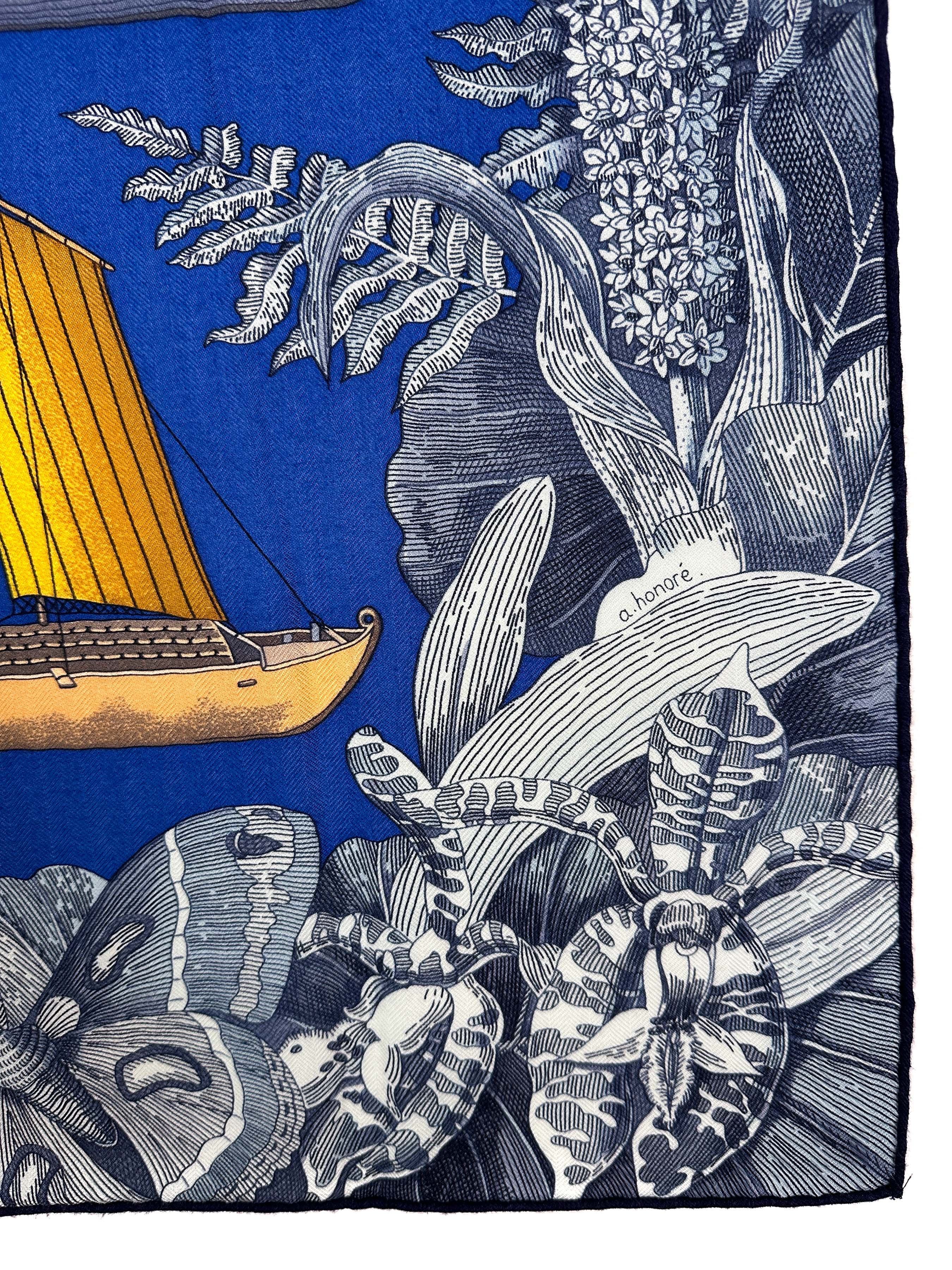 Hermès Tous les Bateaux du Monde Cashmere Silk 140