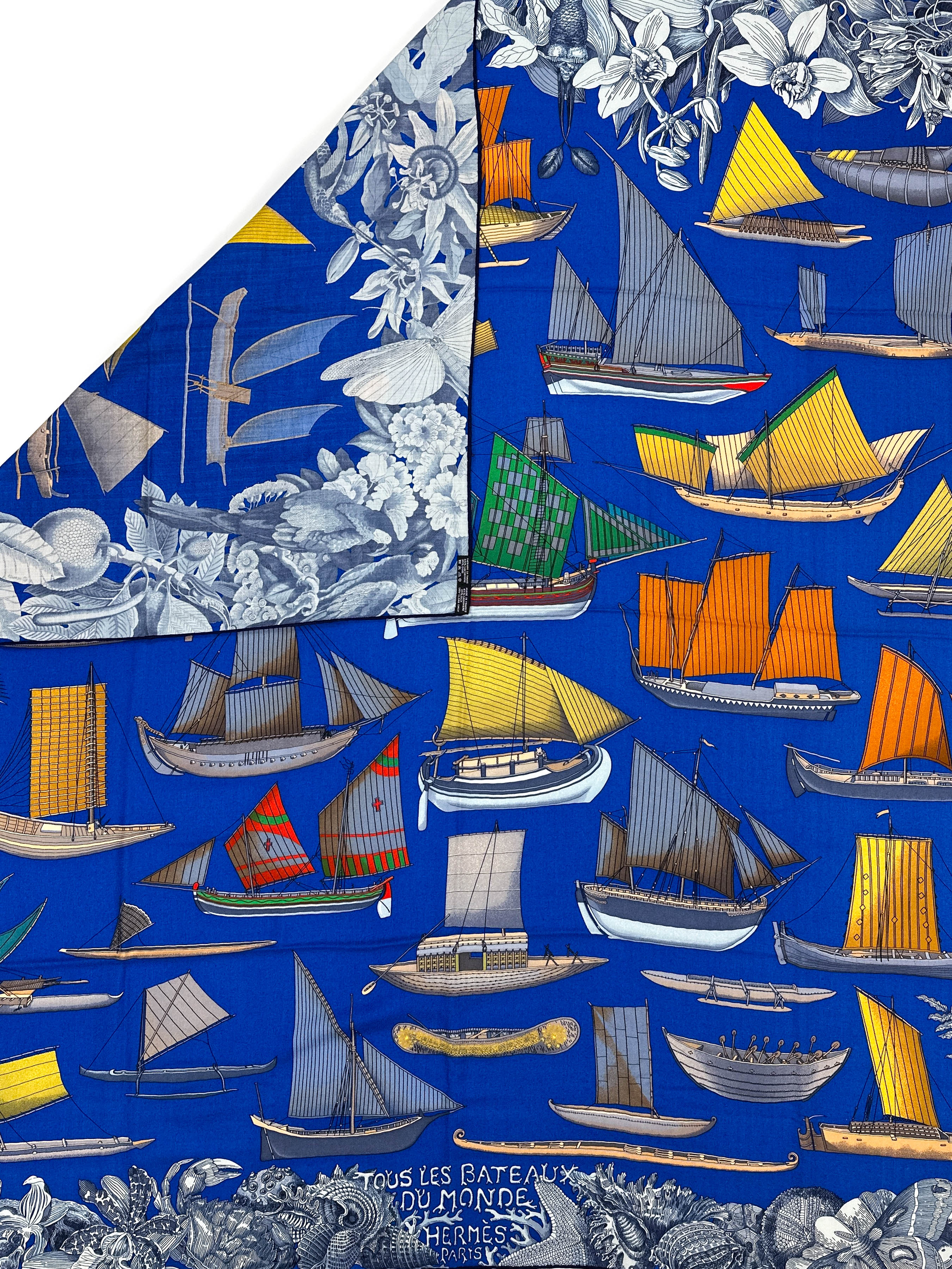 Hermès Tous les Bateaux du Monde Cashmere Silk 140