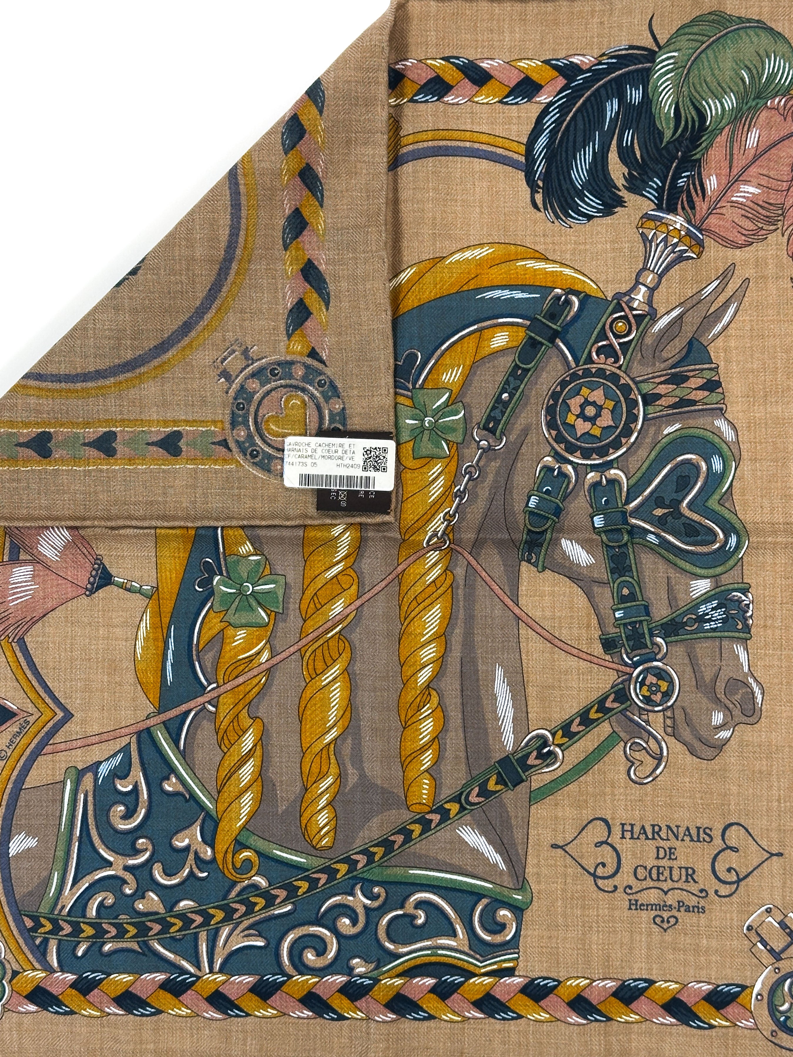 Hermès Harnais de Coeur Cashmere Silk 45