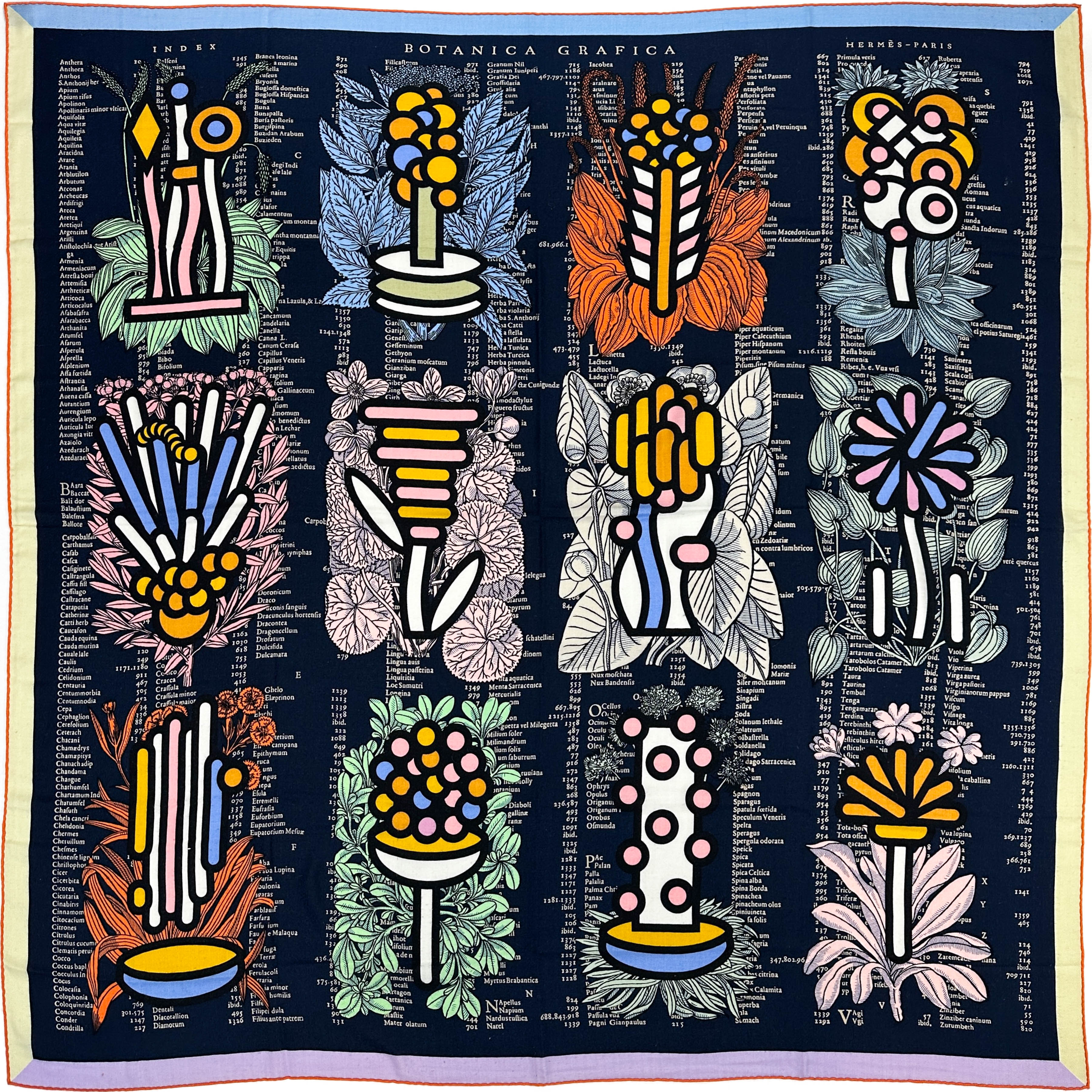 Hermès Botanica Grafica Cashmere Silk 140