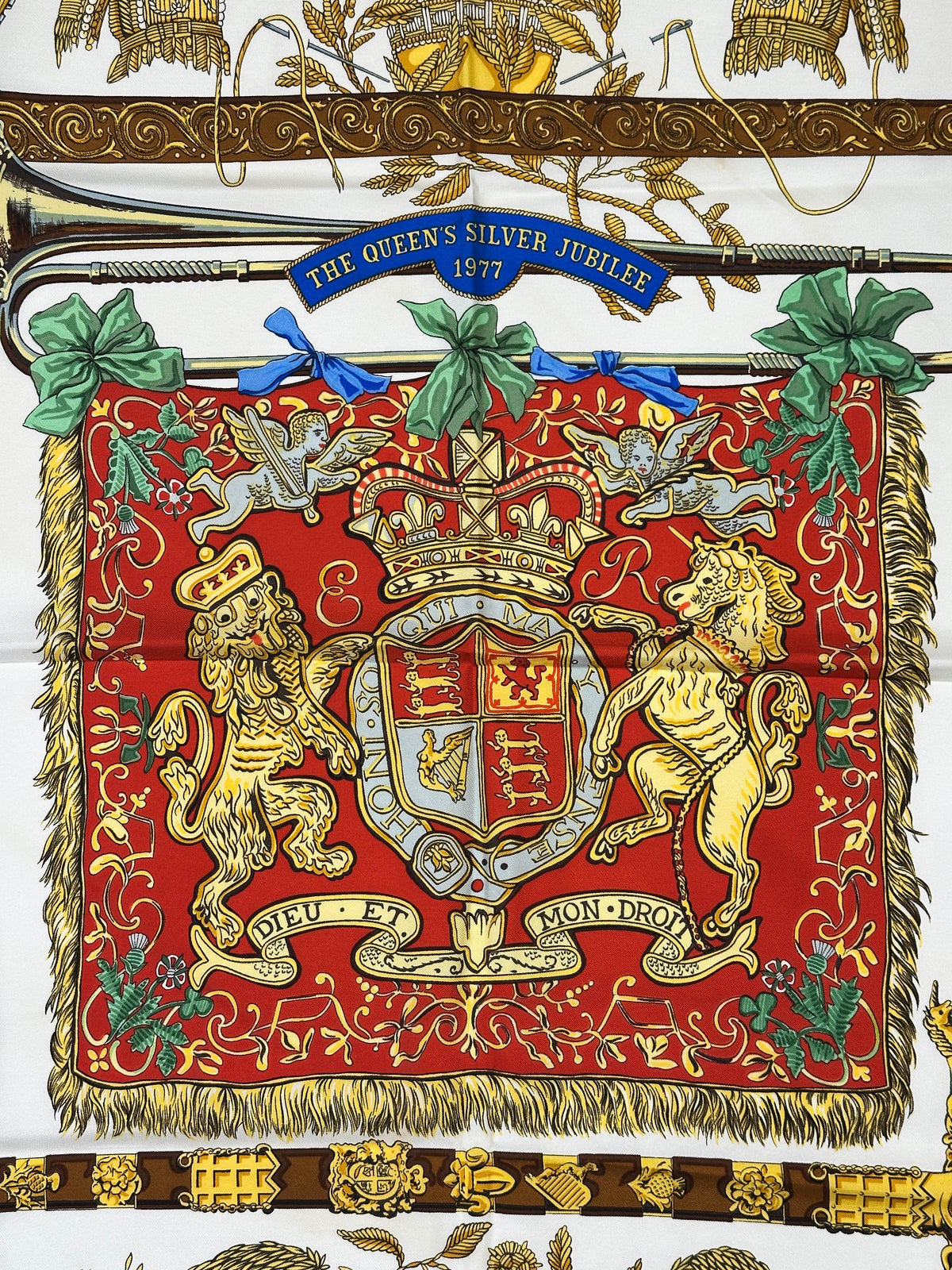 Hermès Special Edition 1977 The Queen's Silver Jubilee Dieu et Mon Droit 90
