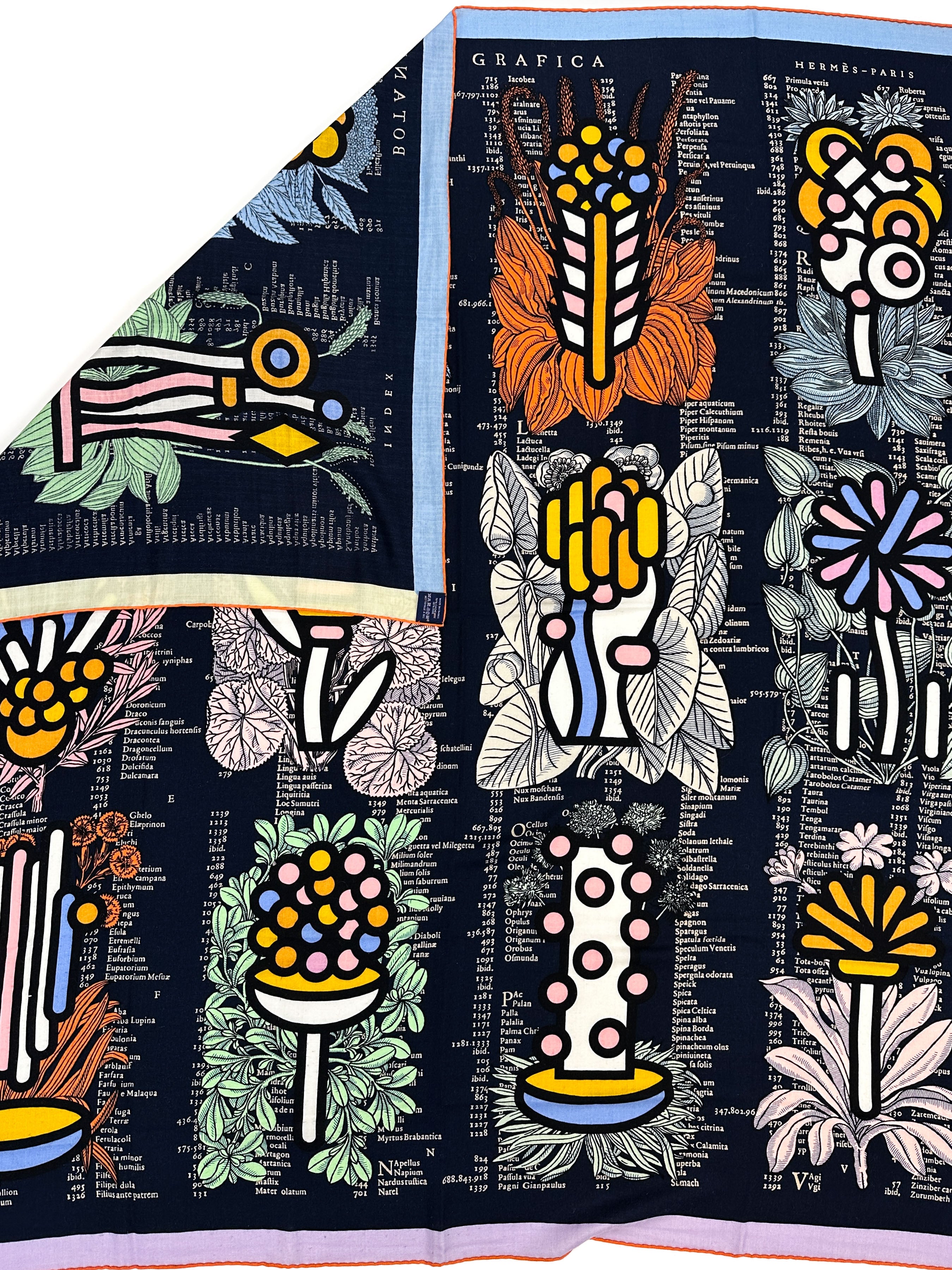 Hermès Botanica Grafica Cashmere Silk 140