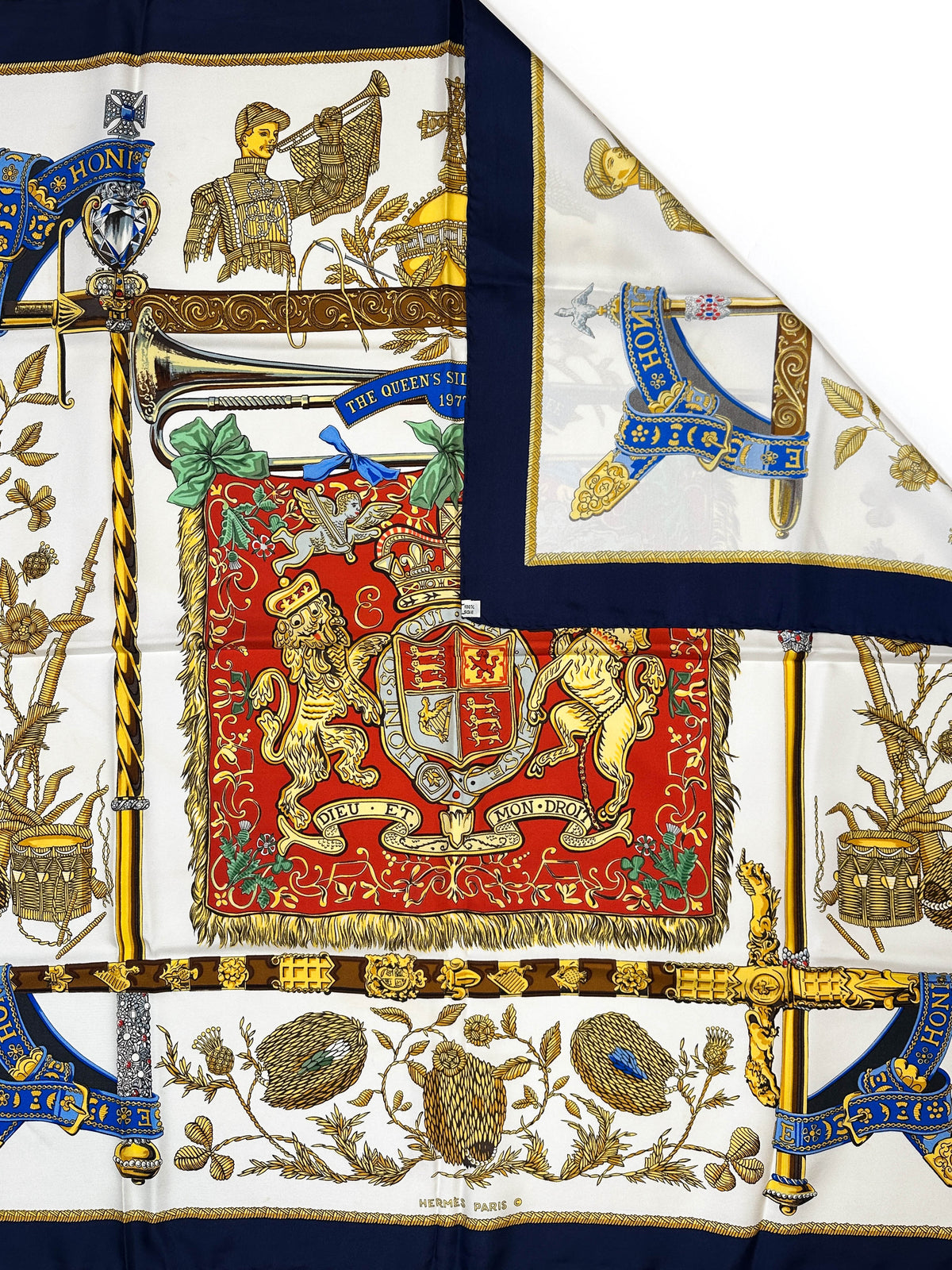 Hermès Special Edition 1977 The Queen's Silver Jubilee Dieu et Mon Droit 90