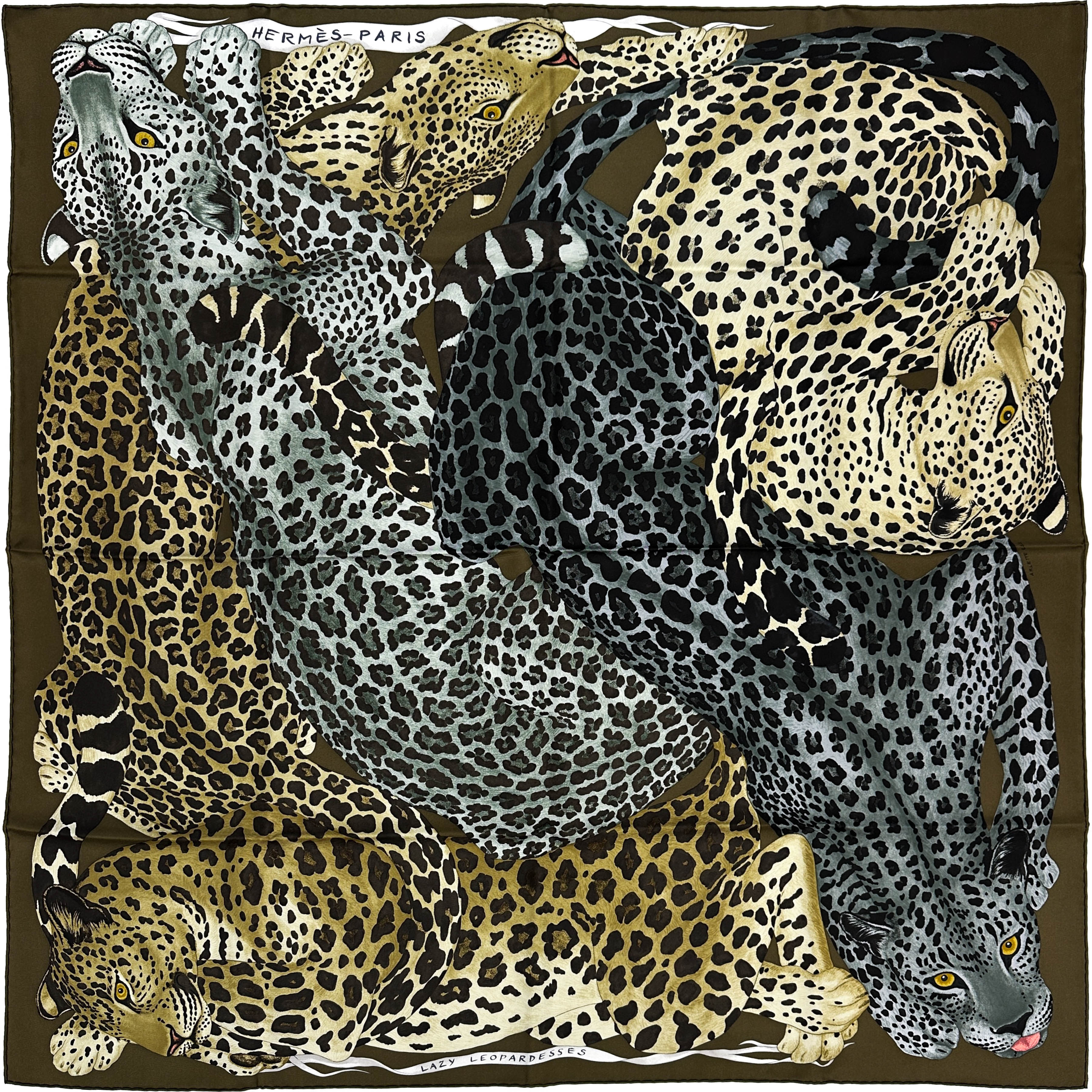 Hermès Lazy Leopardesses 90