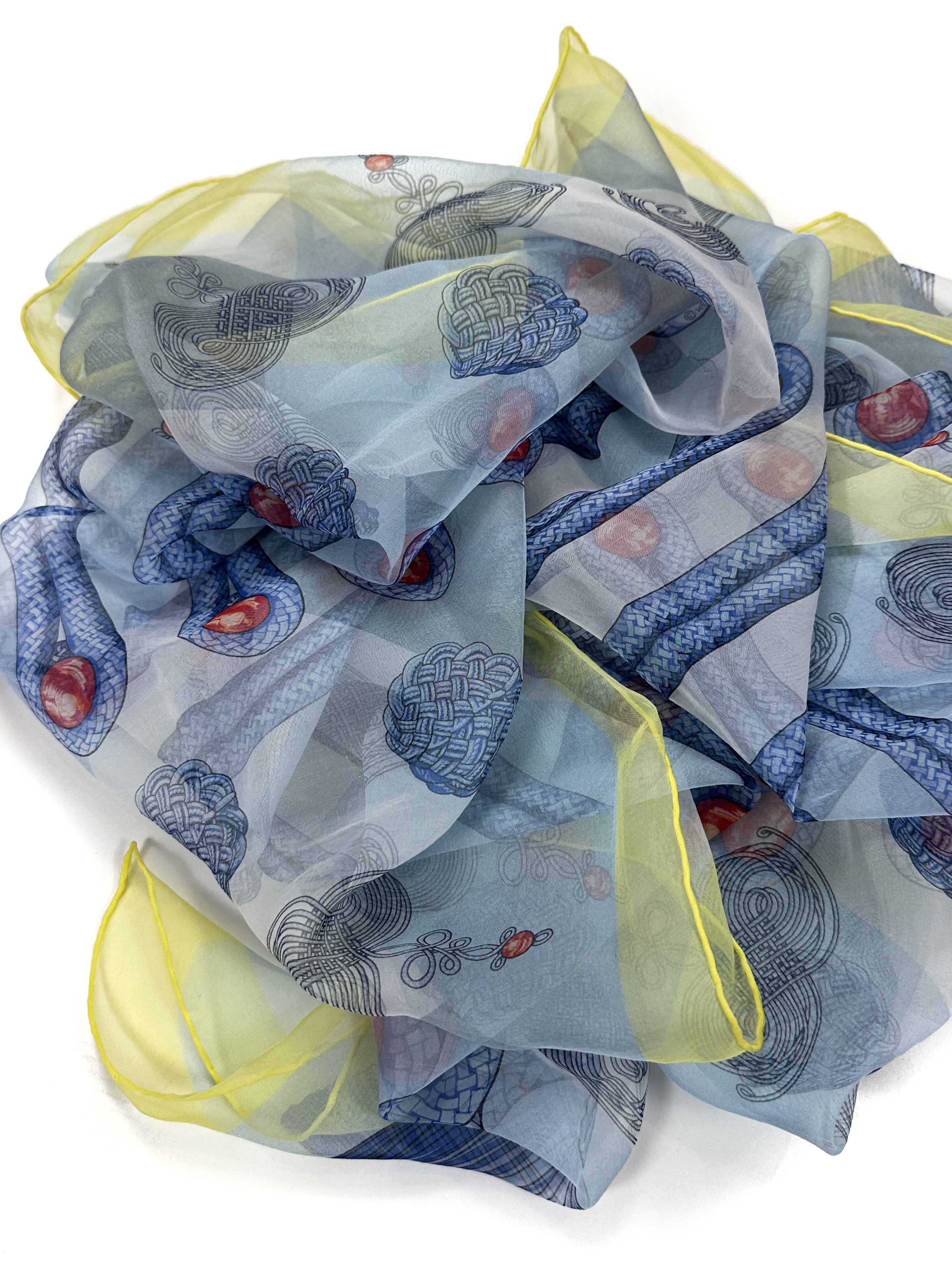 Hermès Brandebourgs Mousseline Shawl