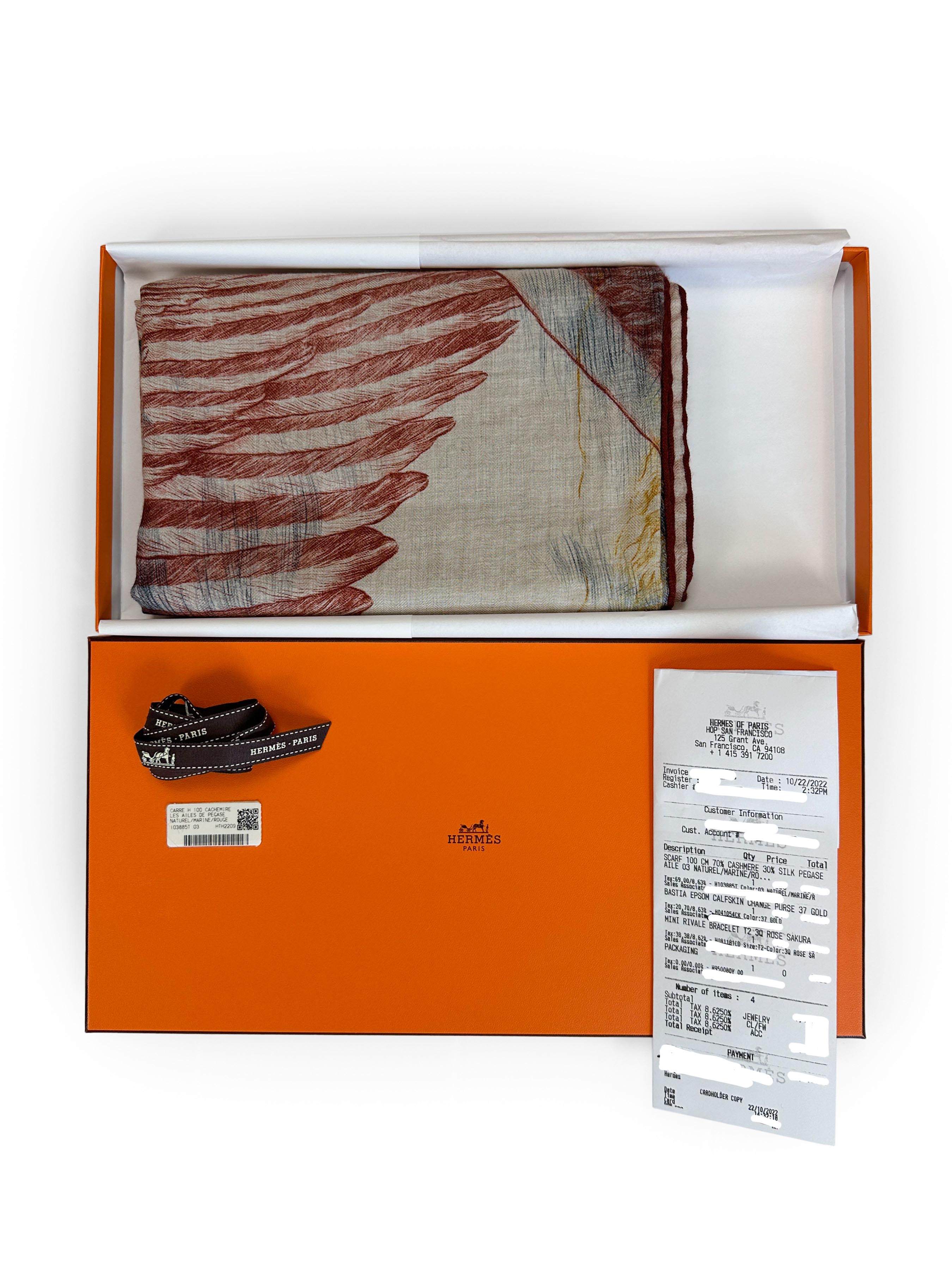 Hermès Les Ailes De Pegase Cashmere Silk 100