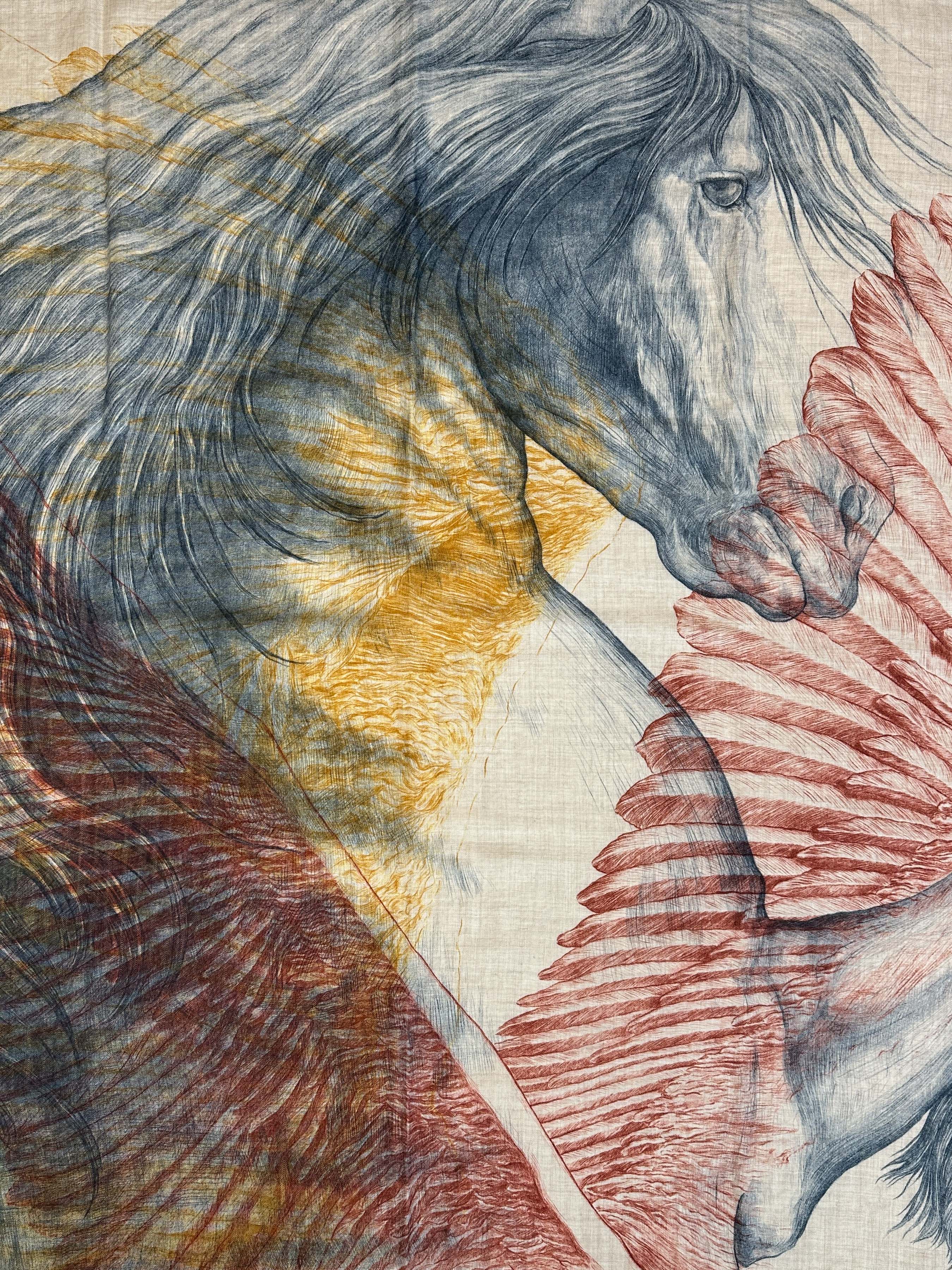 Hermès Les Ailes De Pegase Cashmere Silk 100