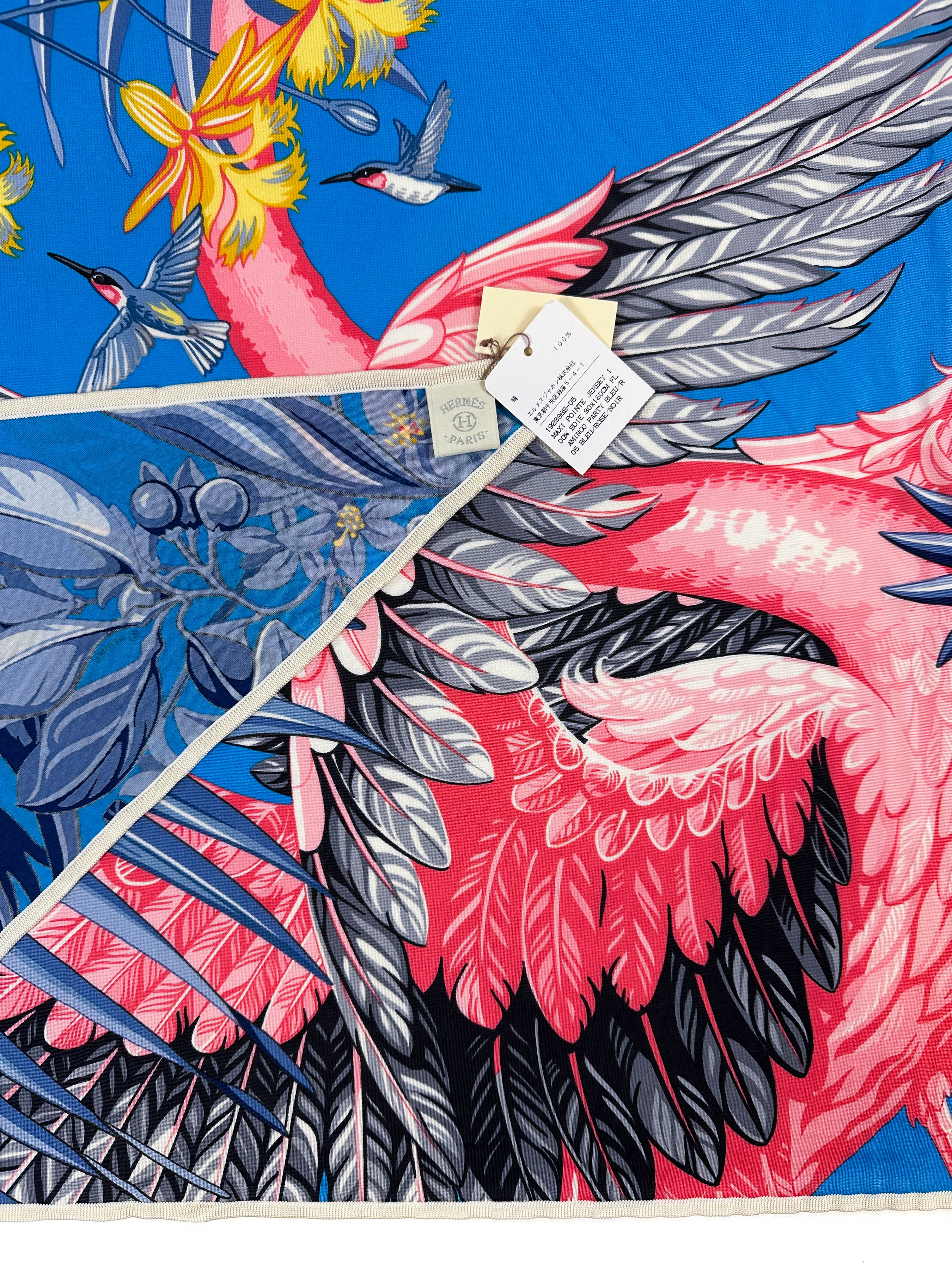 Hermès Flamingo Party Silk Jersey Triangle