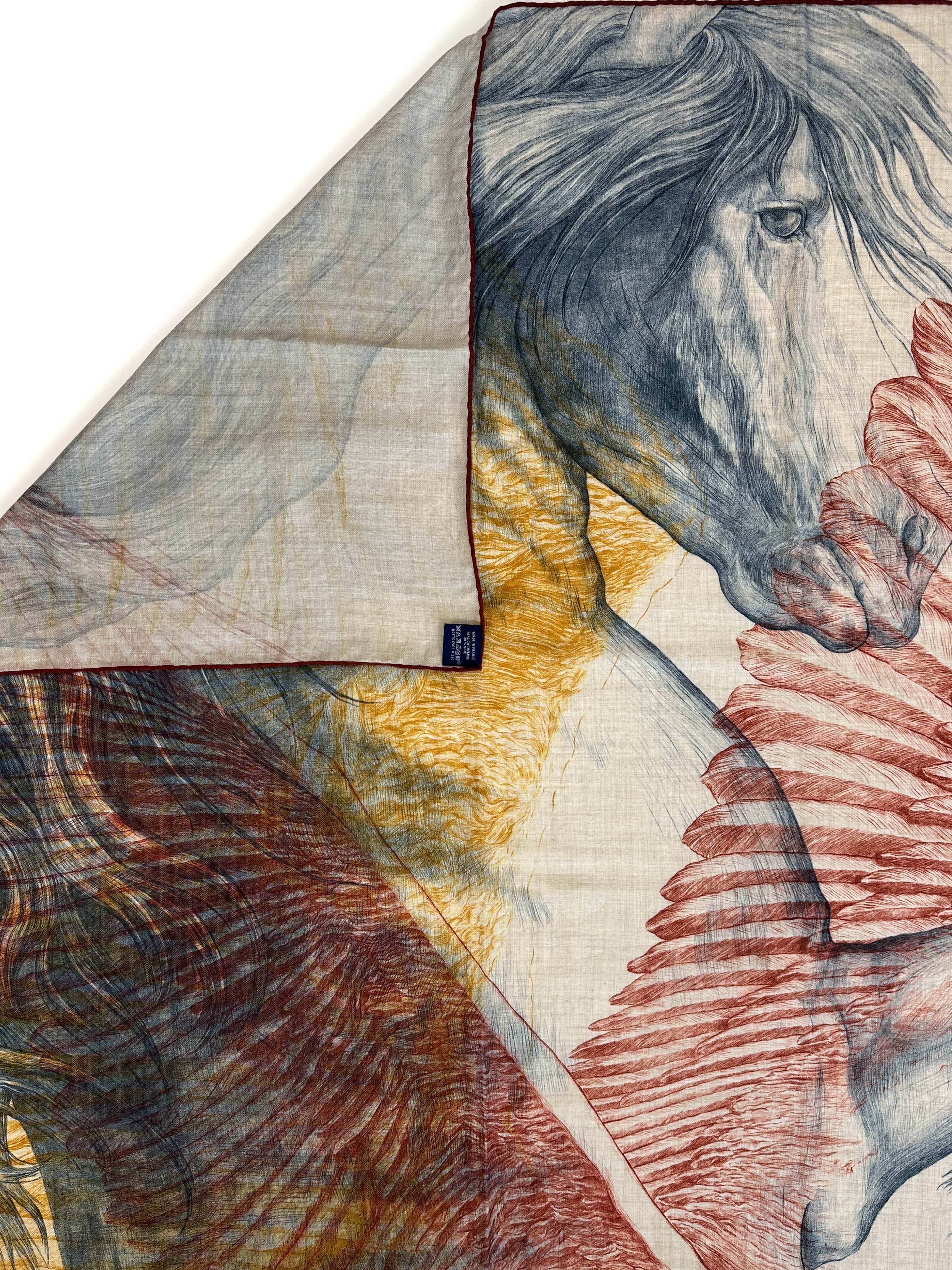 Hermès Les Ailes De Pegase Cashmere Silk 100