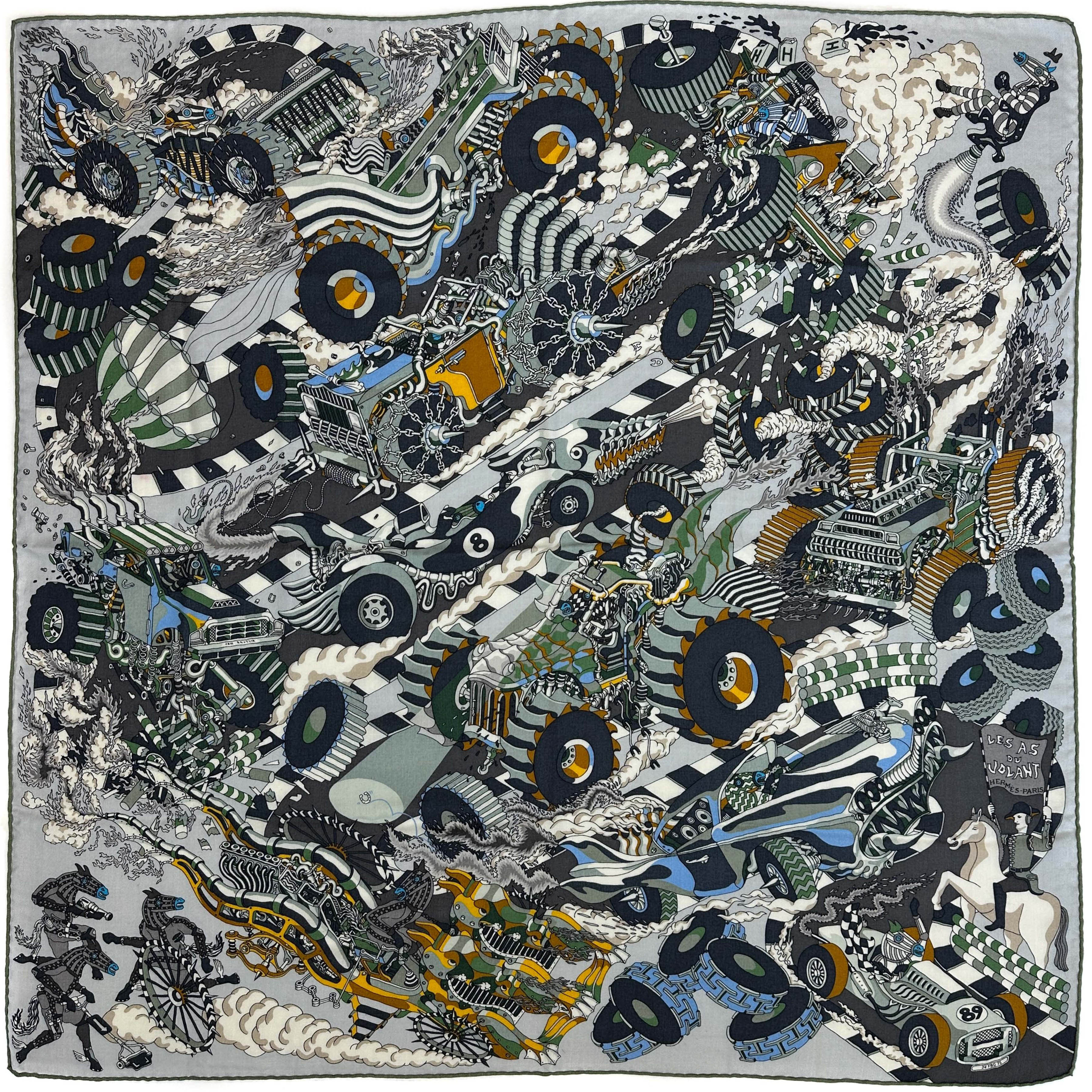 Hermès Les As Du Volante Cashmere Silk 100