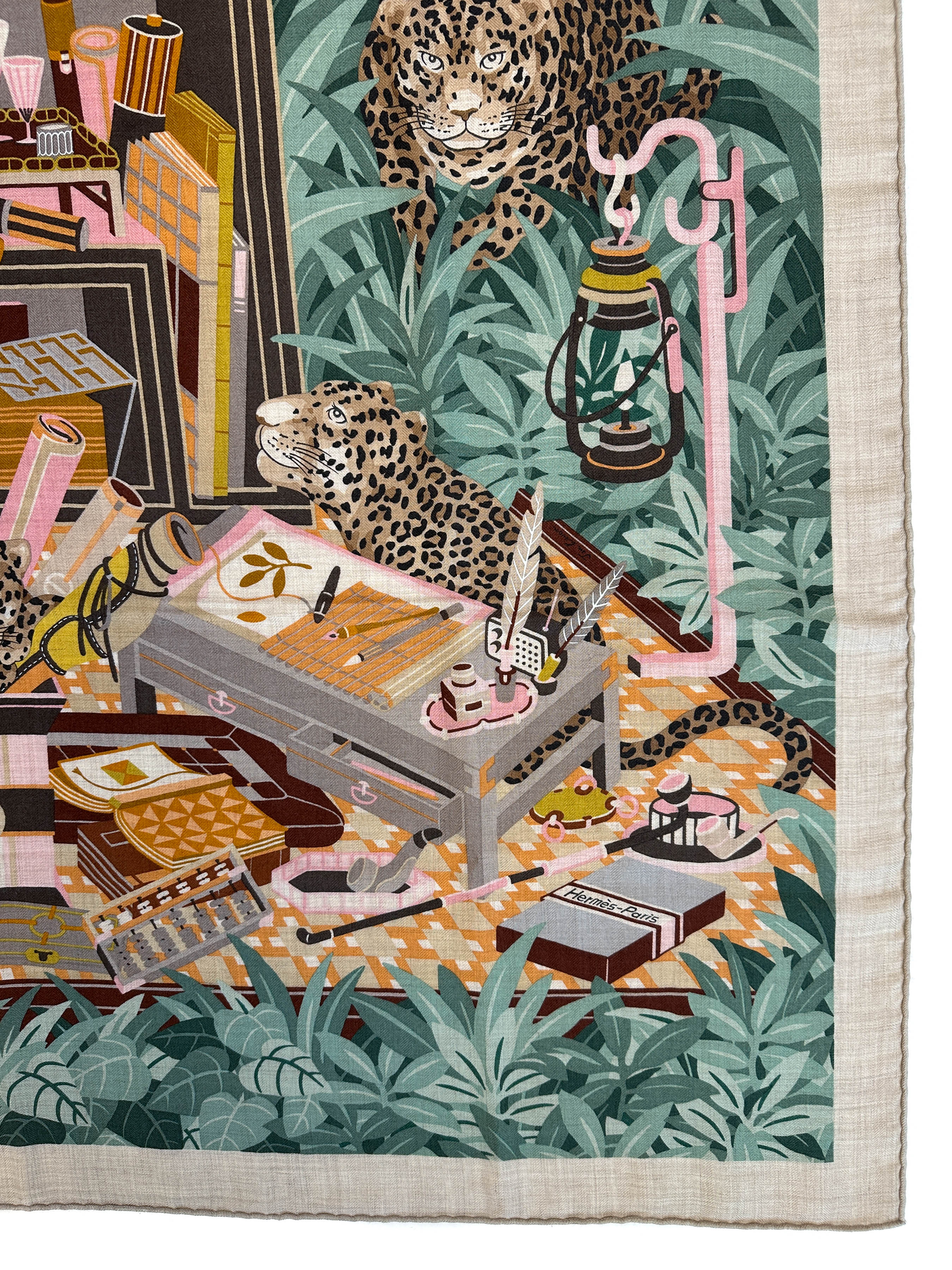 Hermès Douze Leopards Cashmere Silk 140