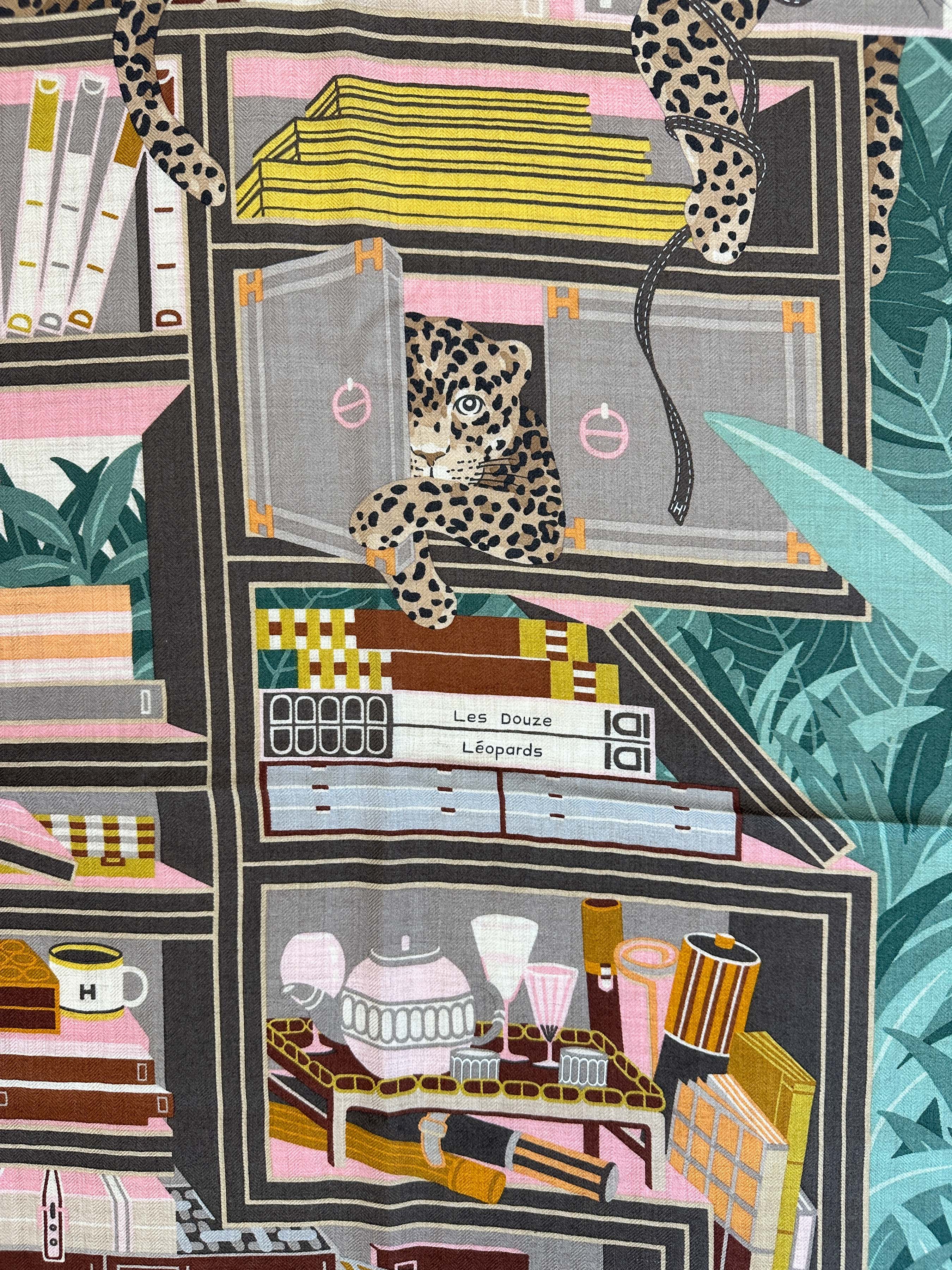 Hermès Douze Leopards Cashmere Silk 140