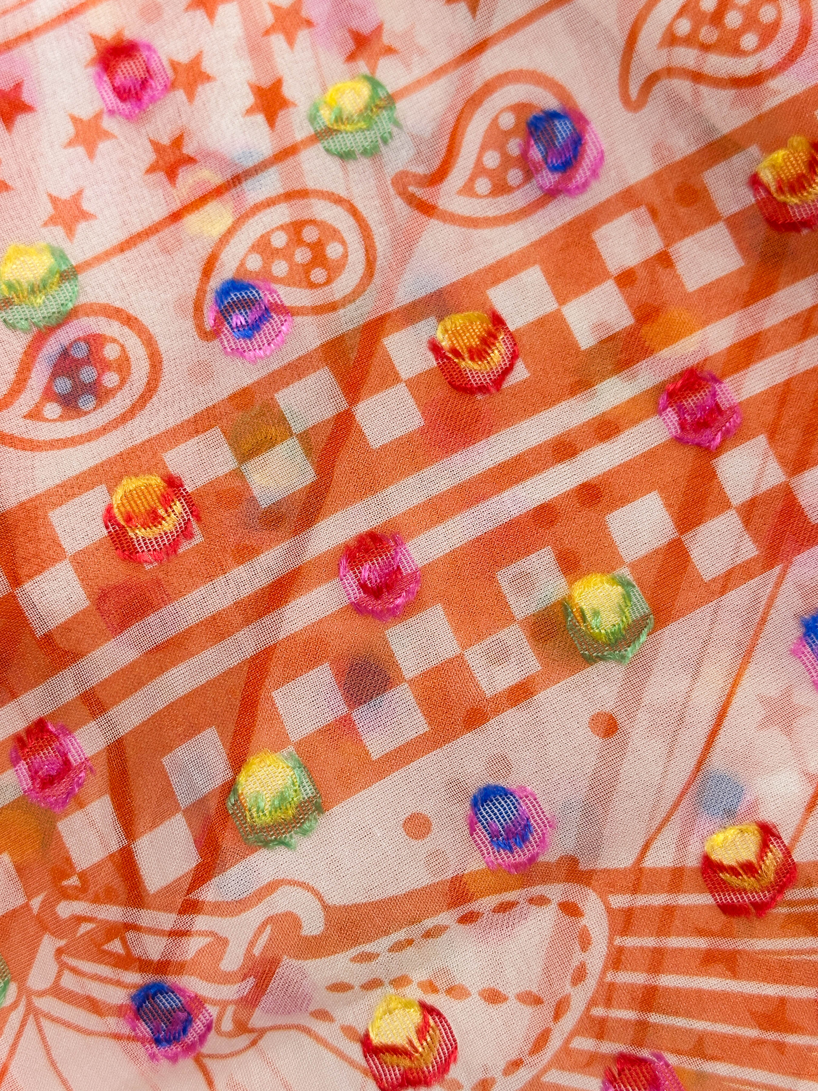 Hermès Sangles en Zig Zag Pois Rainbow Mousseline 60