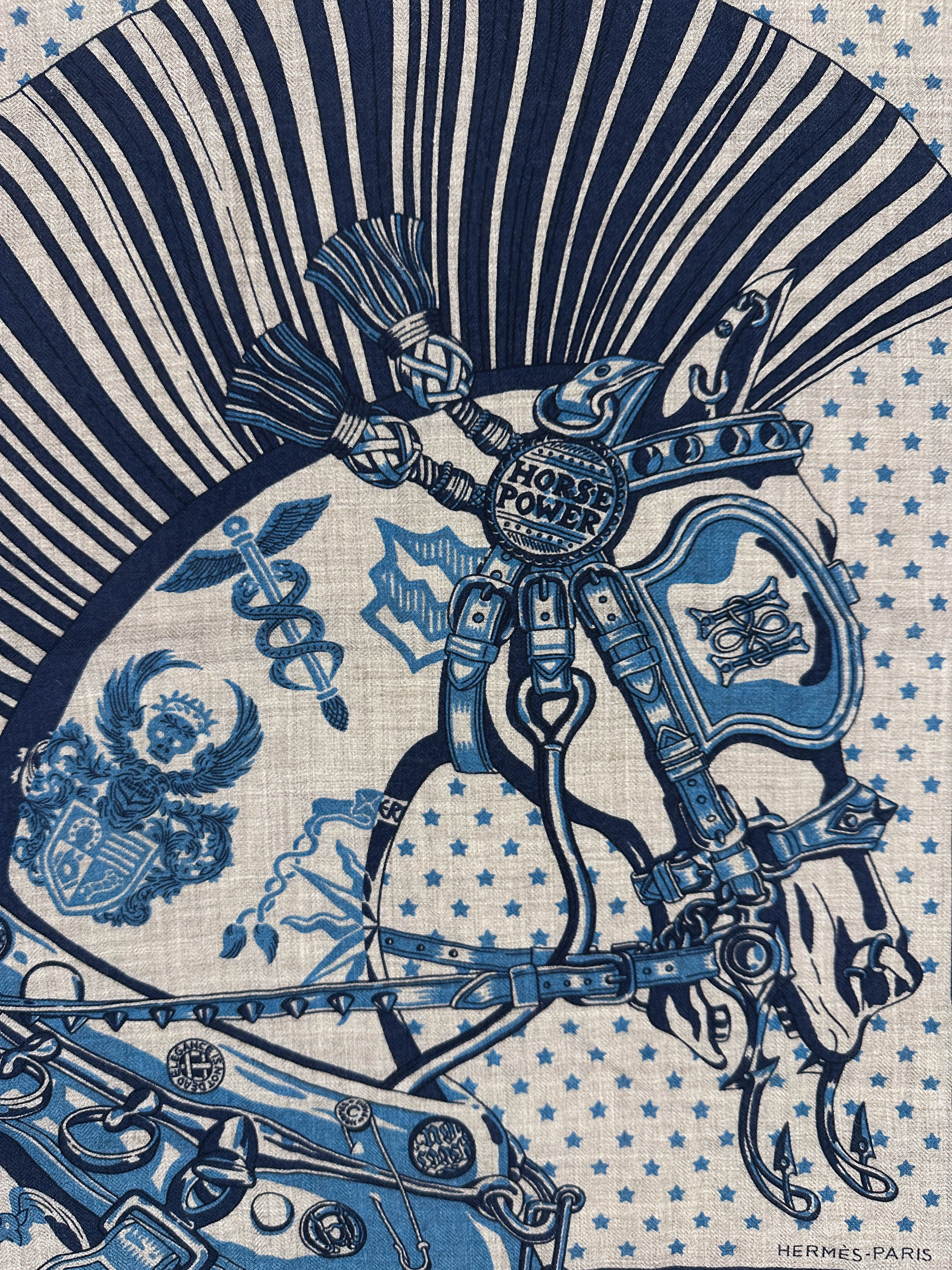 Hermès Cheval Punk Bandana Cashmere Silk 65