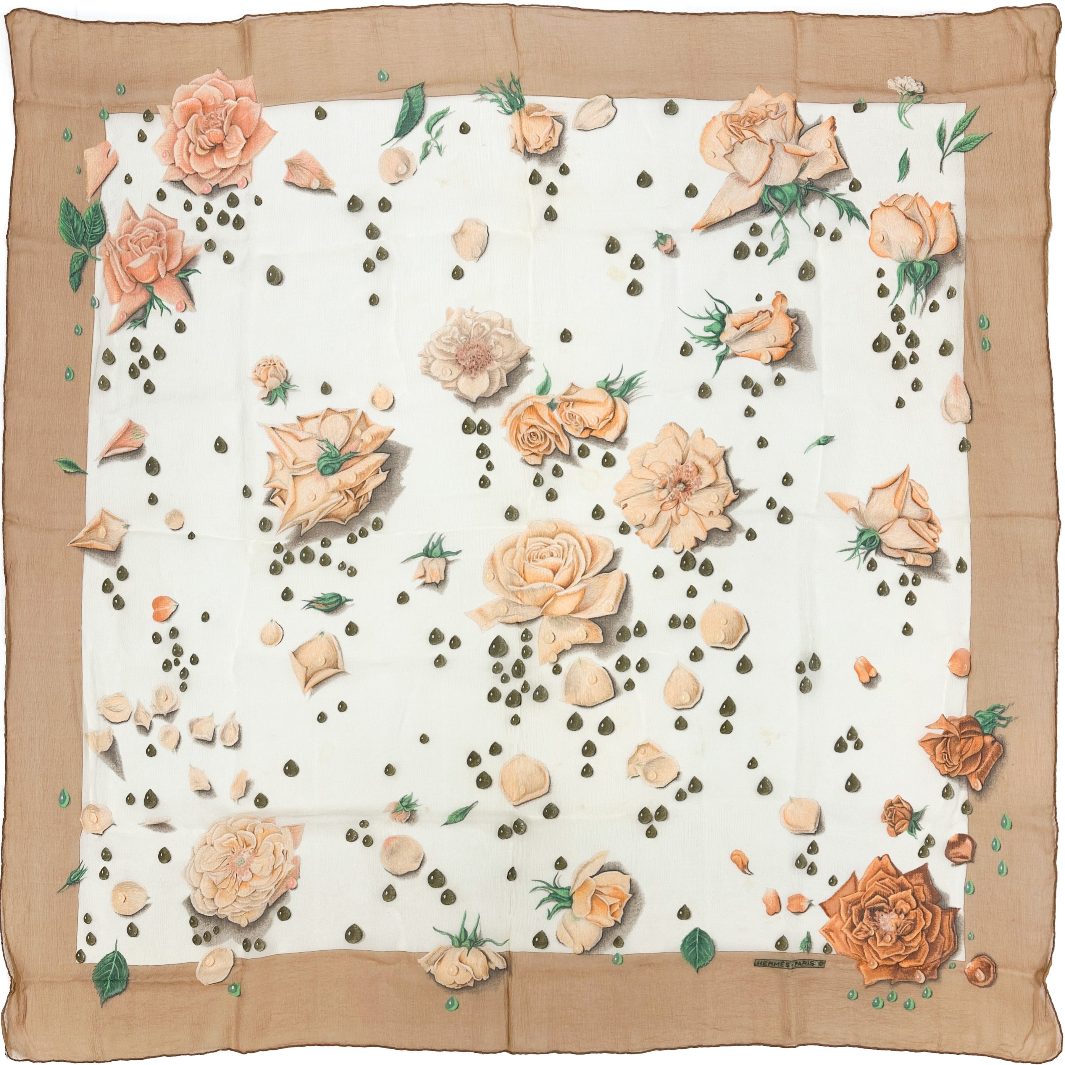 Hermès La Rosée 90 Crinkle Mousseline 140