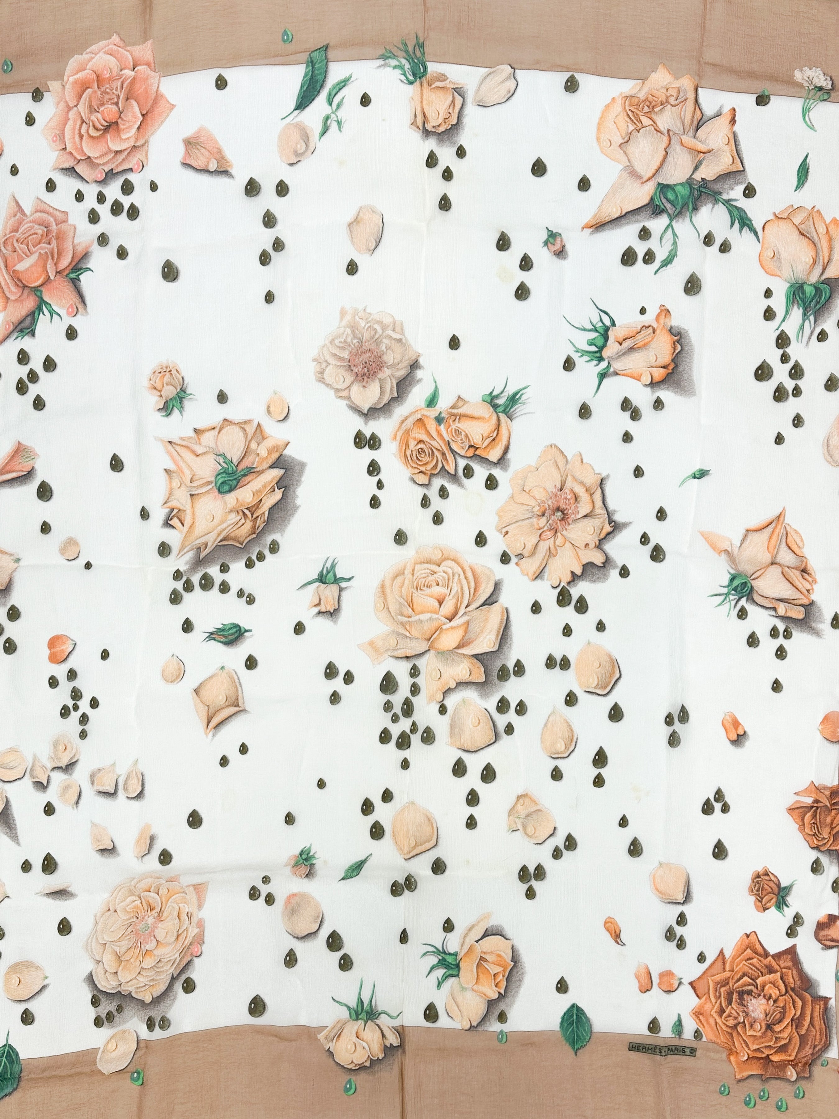 Hermès La Rosée 90 Crinkle Mousseline 140