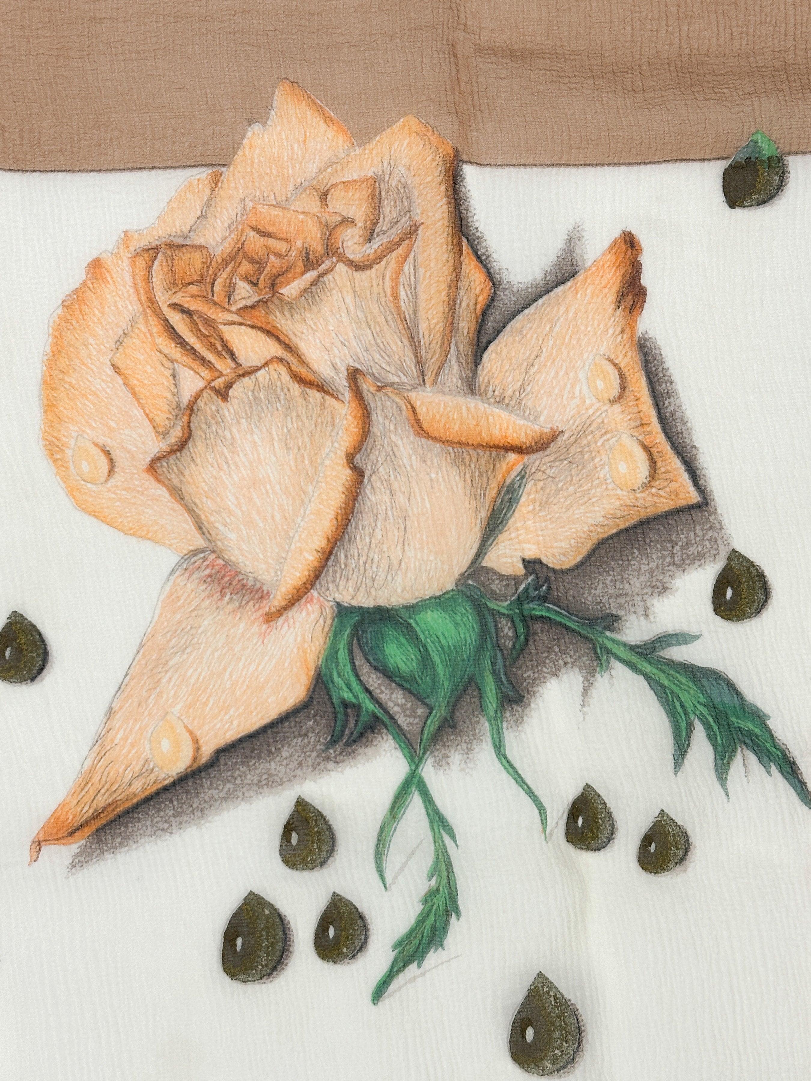 Hermès La Rosée 90 Crinkle Mousseline 140