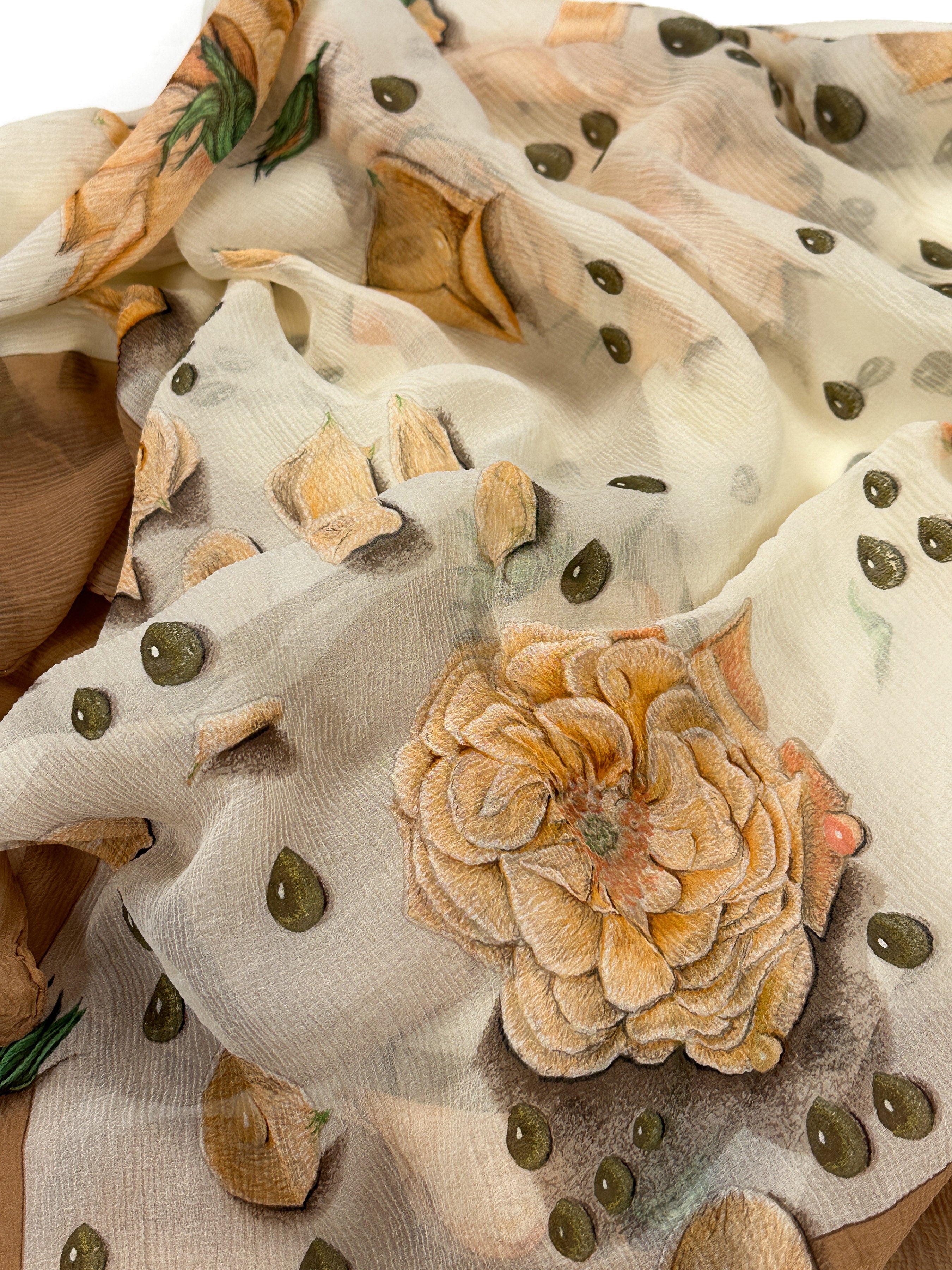 Hermès La Rosée 90 Crinkle Mousseline 140