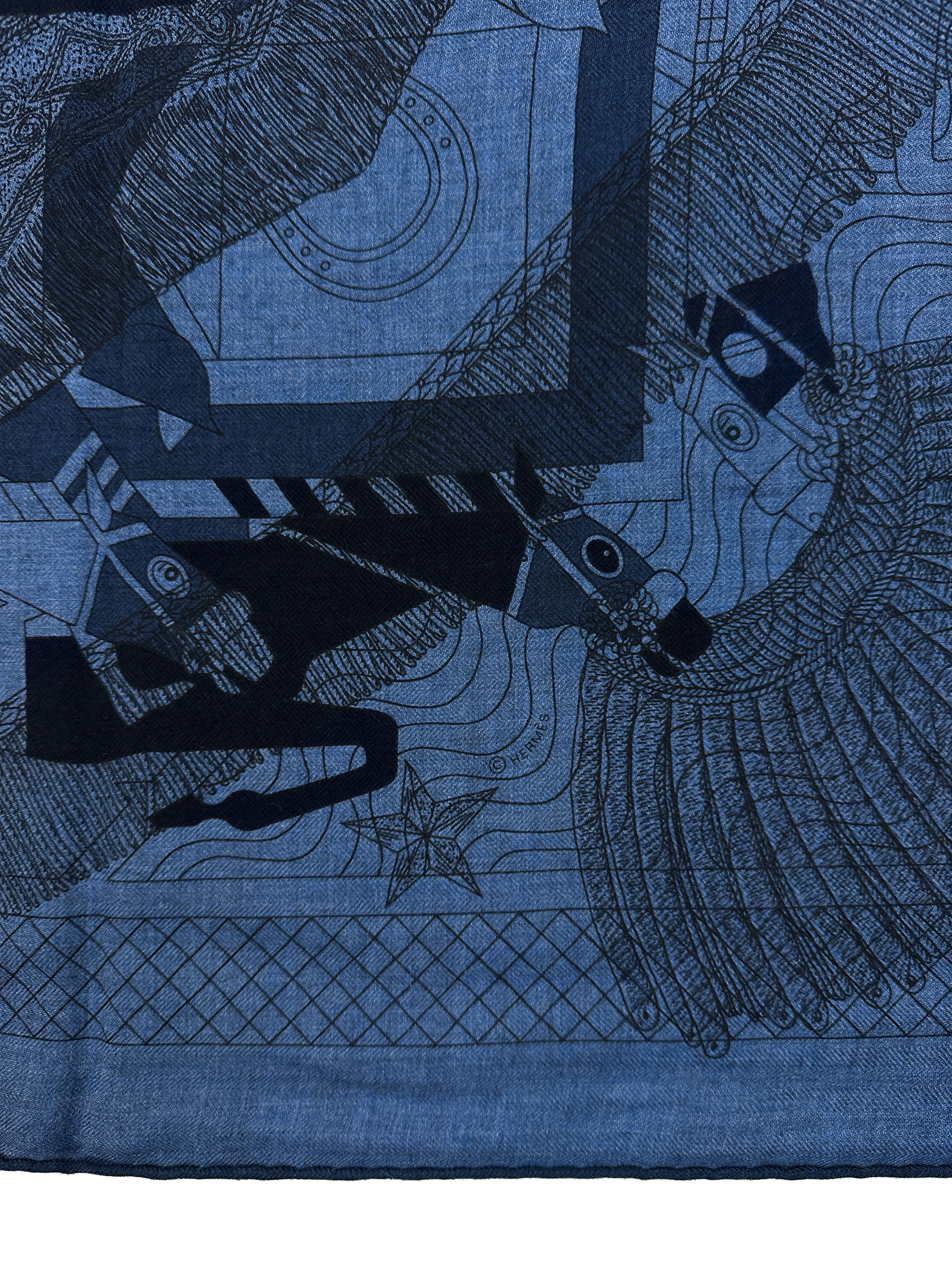 Hermès Imprimeur Fou Cashmere Silk 140