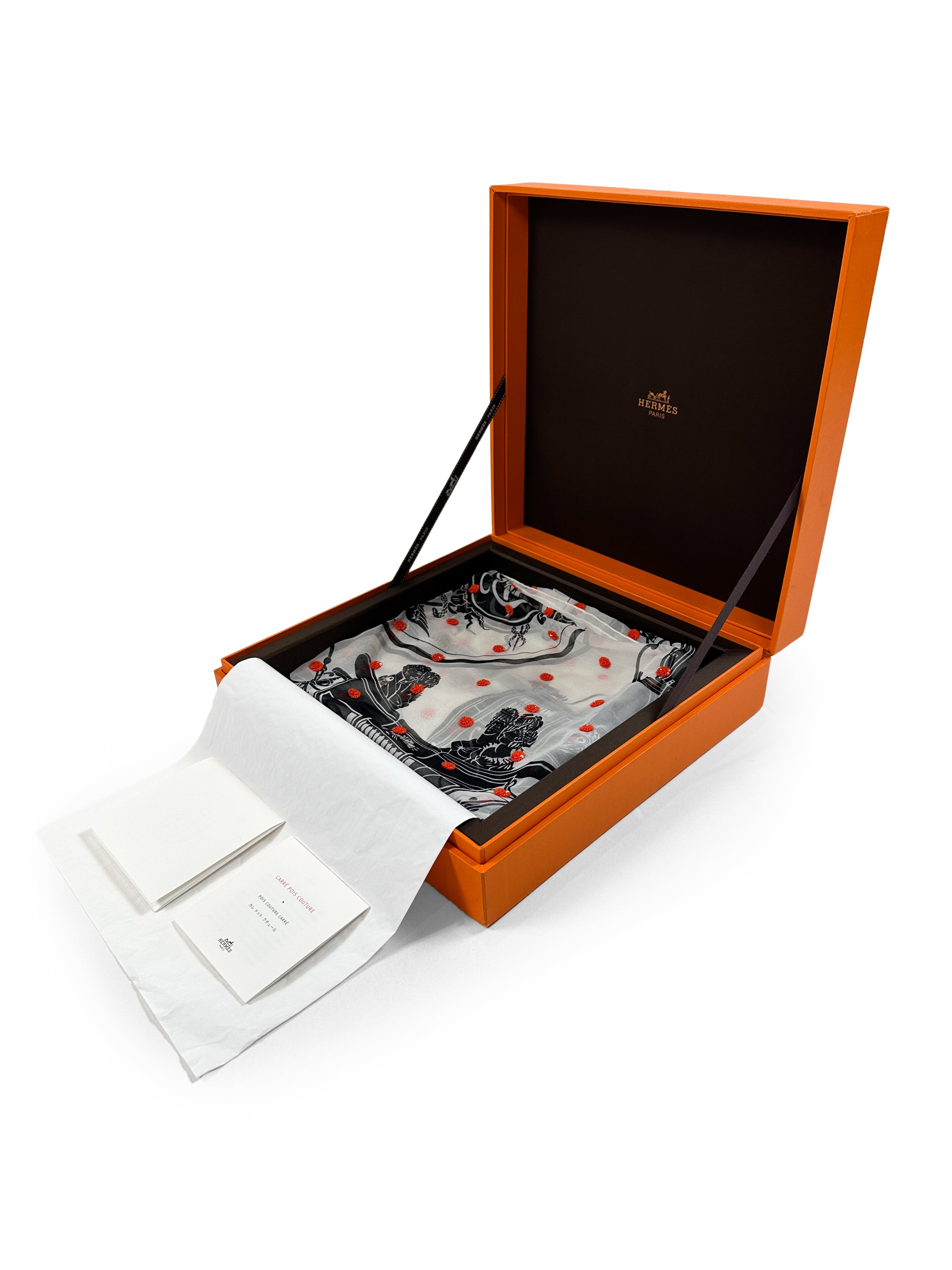 Hermès Ex-Libris Au Pois Couture Exceptional Sequin Mousseline 90