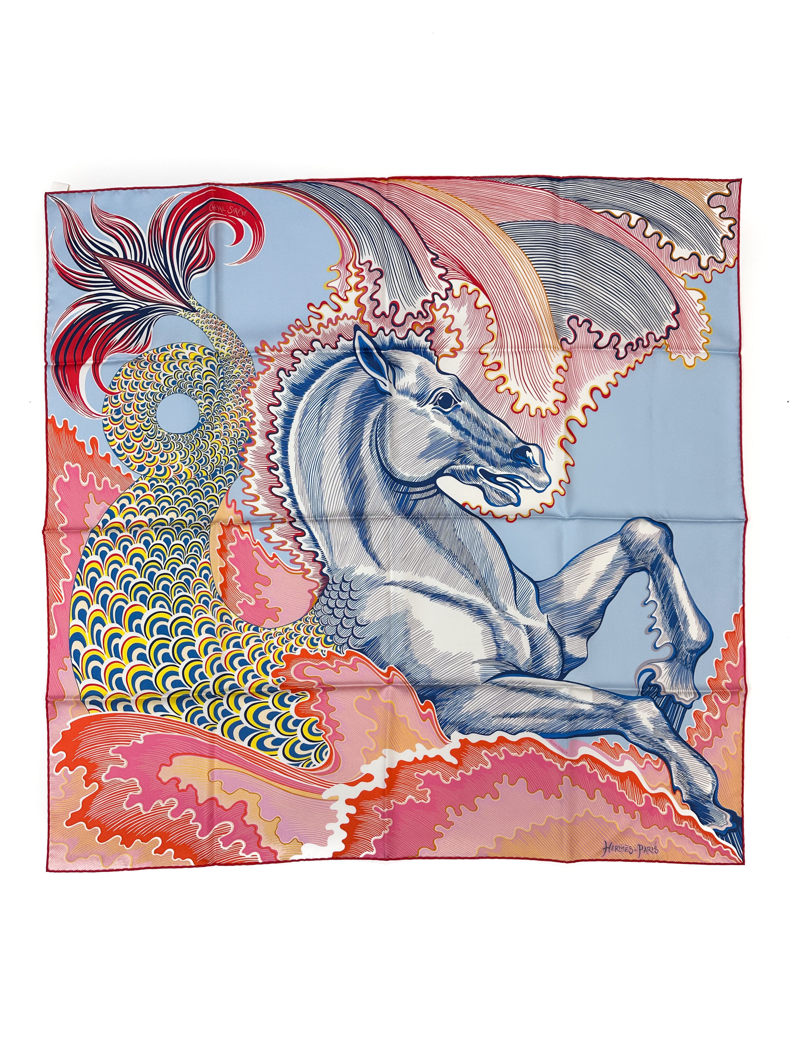 Hermès Cheval Sirene Double Face 90