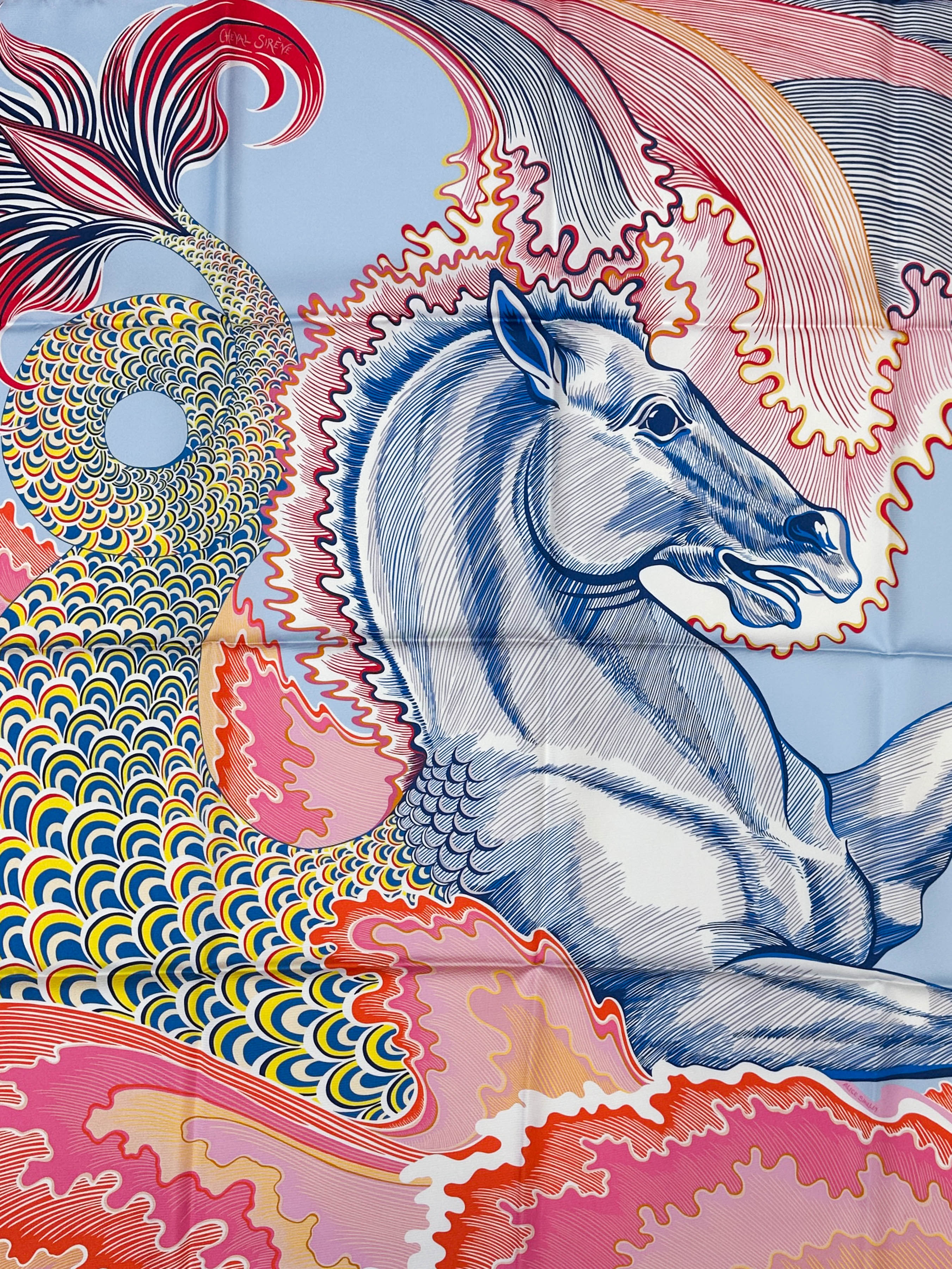 Hermès Cheval Sirene Double Face 90