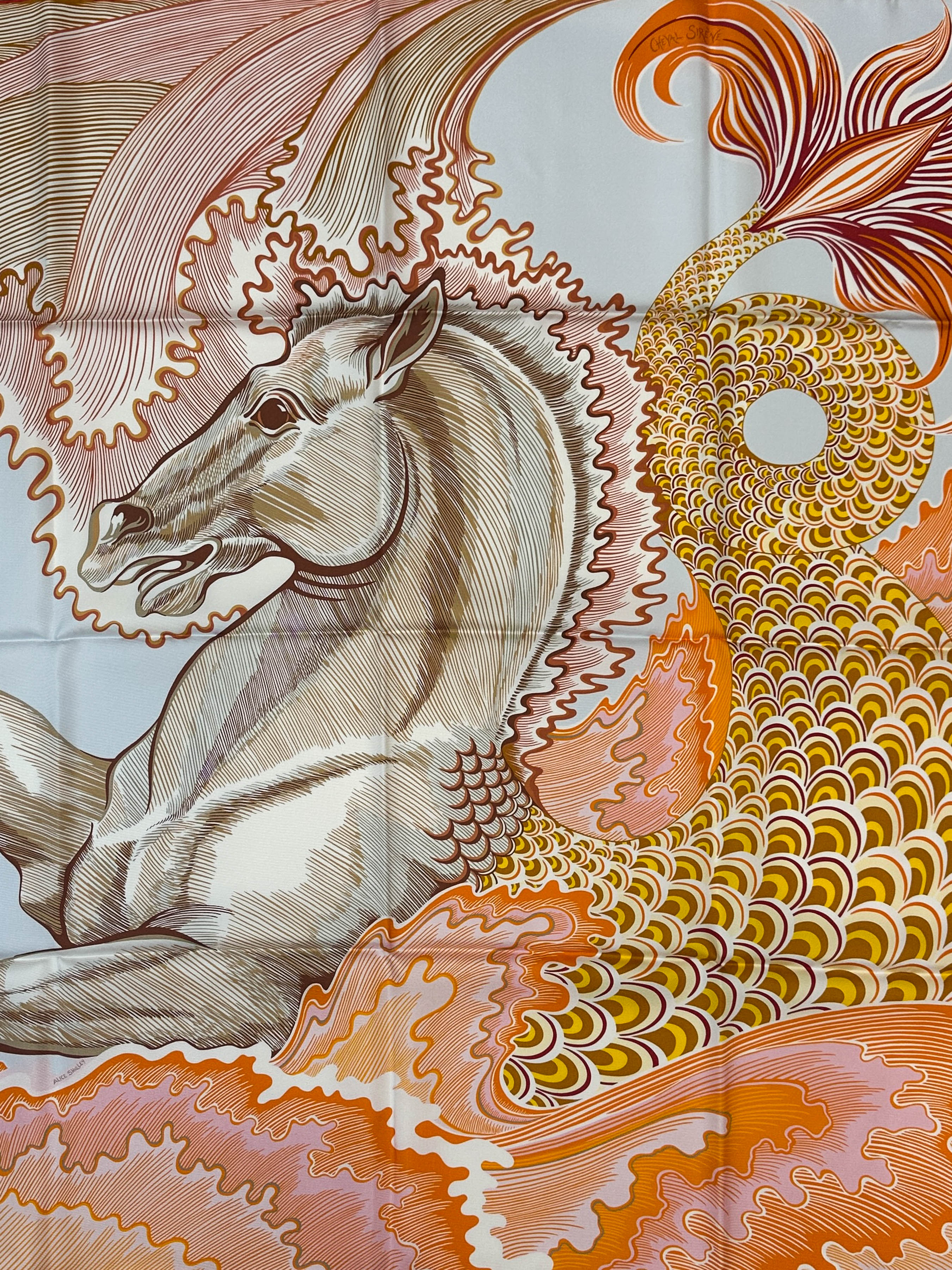 Hermès Cheval Sirene Double Face 90