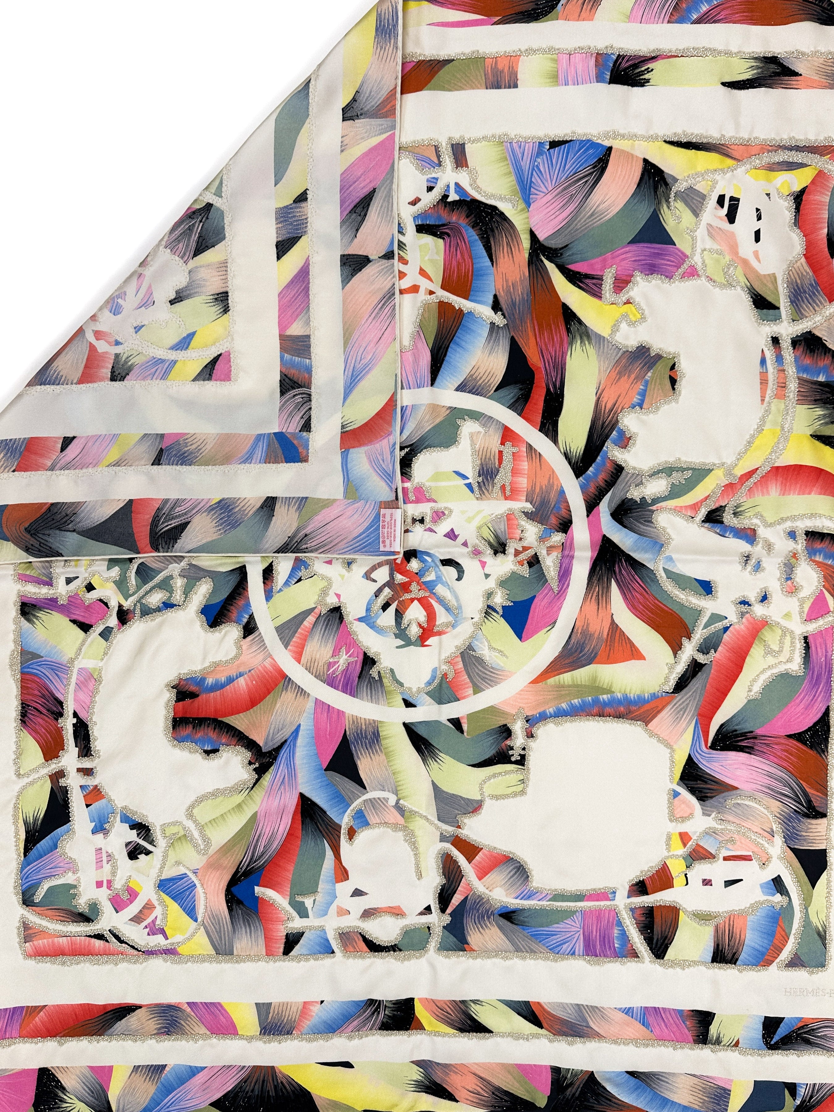 Hermès Ex-Libris Marble Exceptional Beaded 90