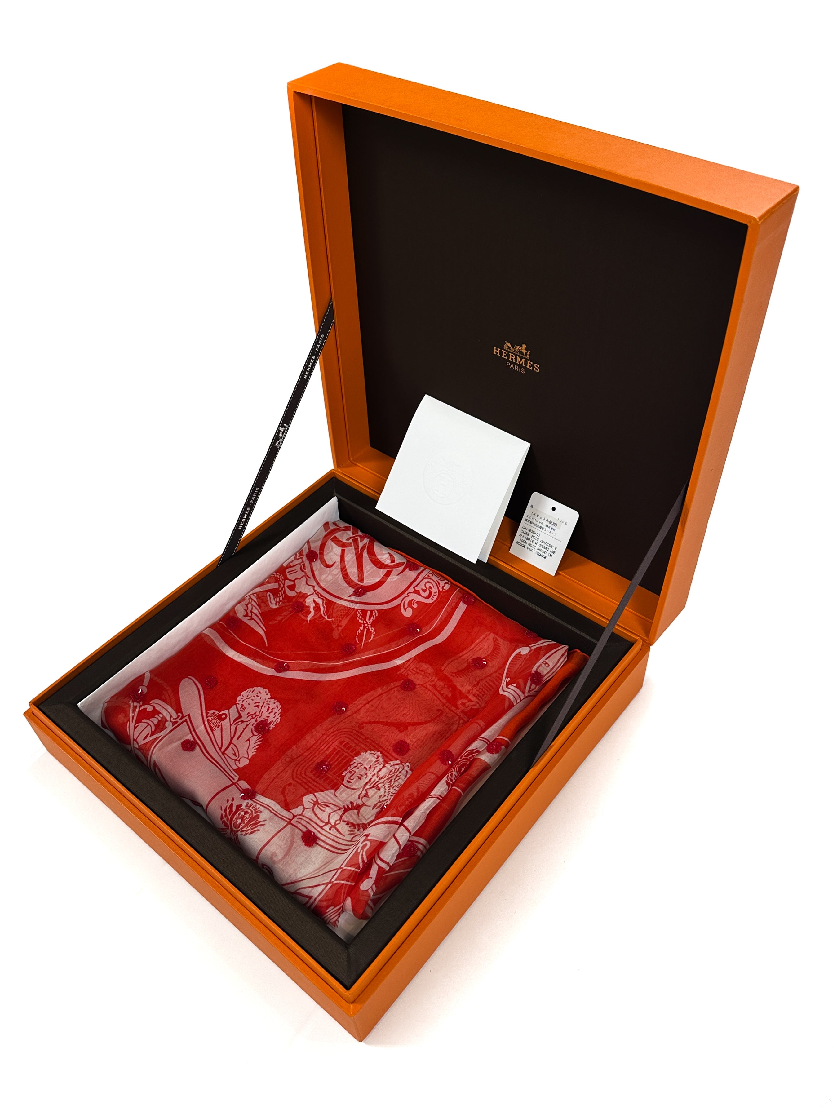 Hermès Ex-Libris Au Pois Couture Exceptional Sequin Mousseline 90