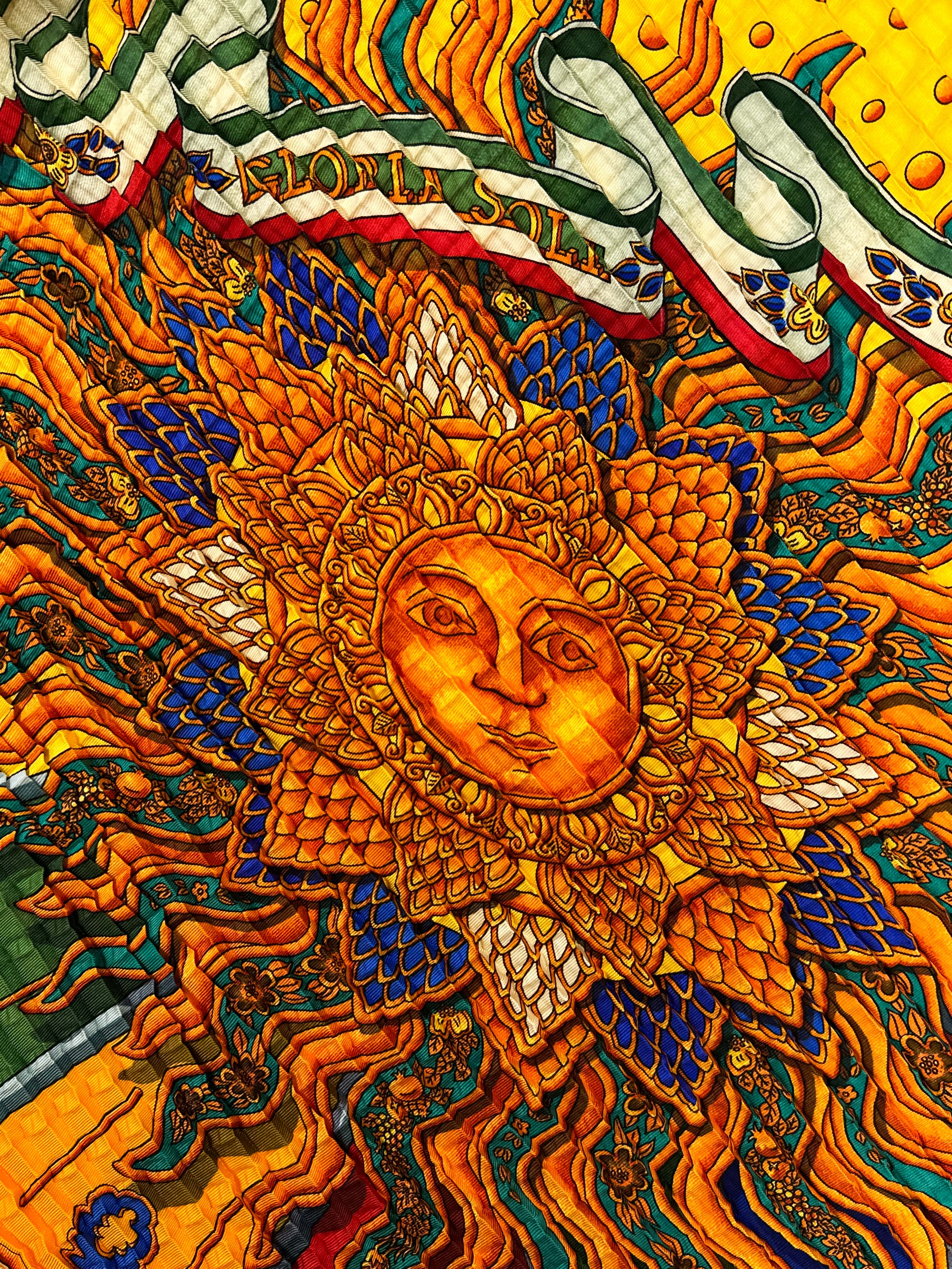 Hermès Gloria Soli Mosaic Plissé 90
