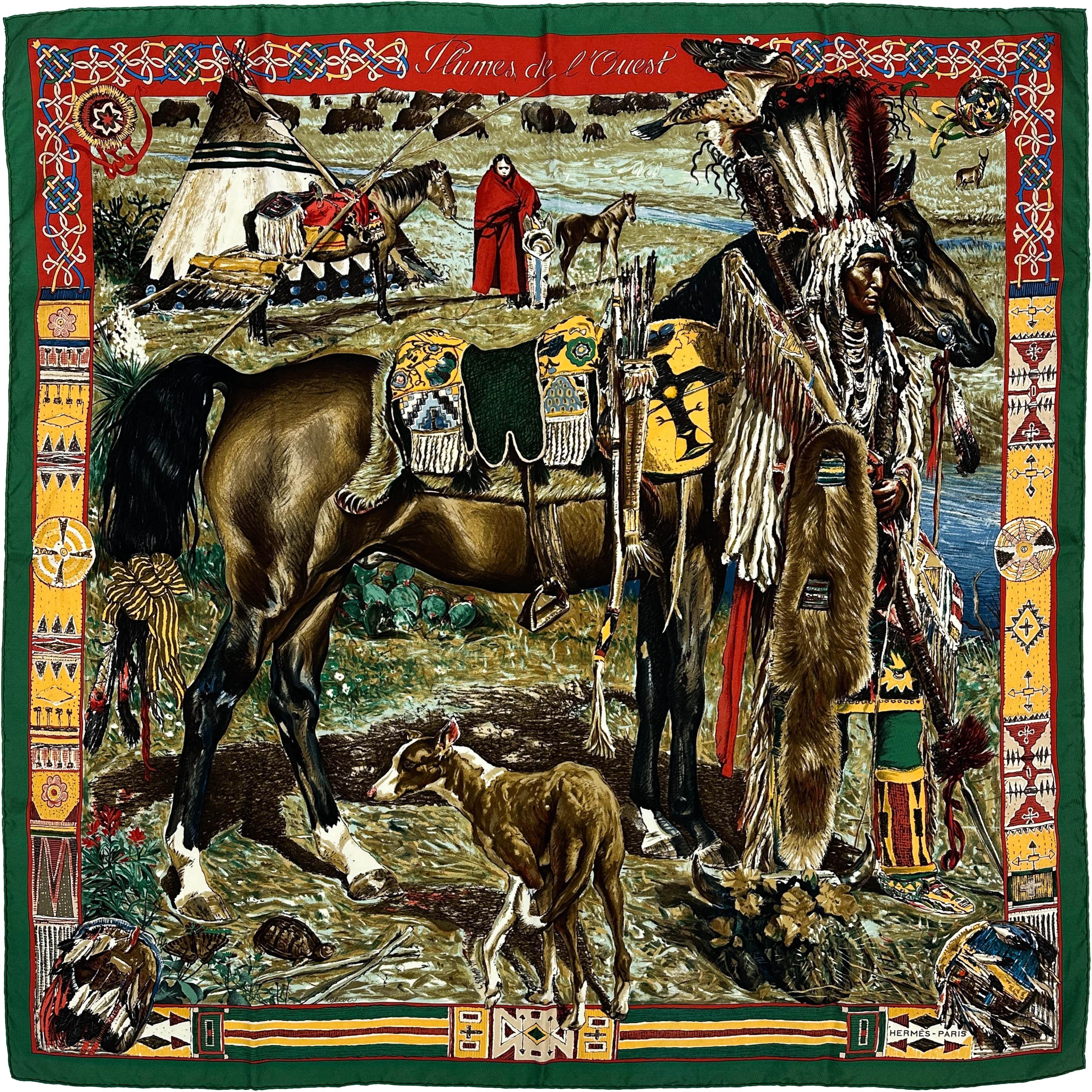 Hermès Les Plumes de L'Ouest (Les Cheyennes) 90