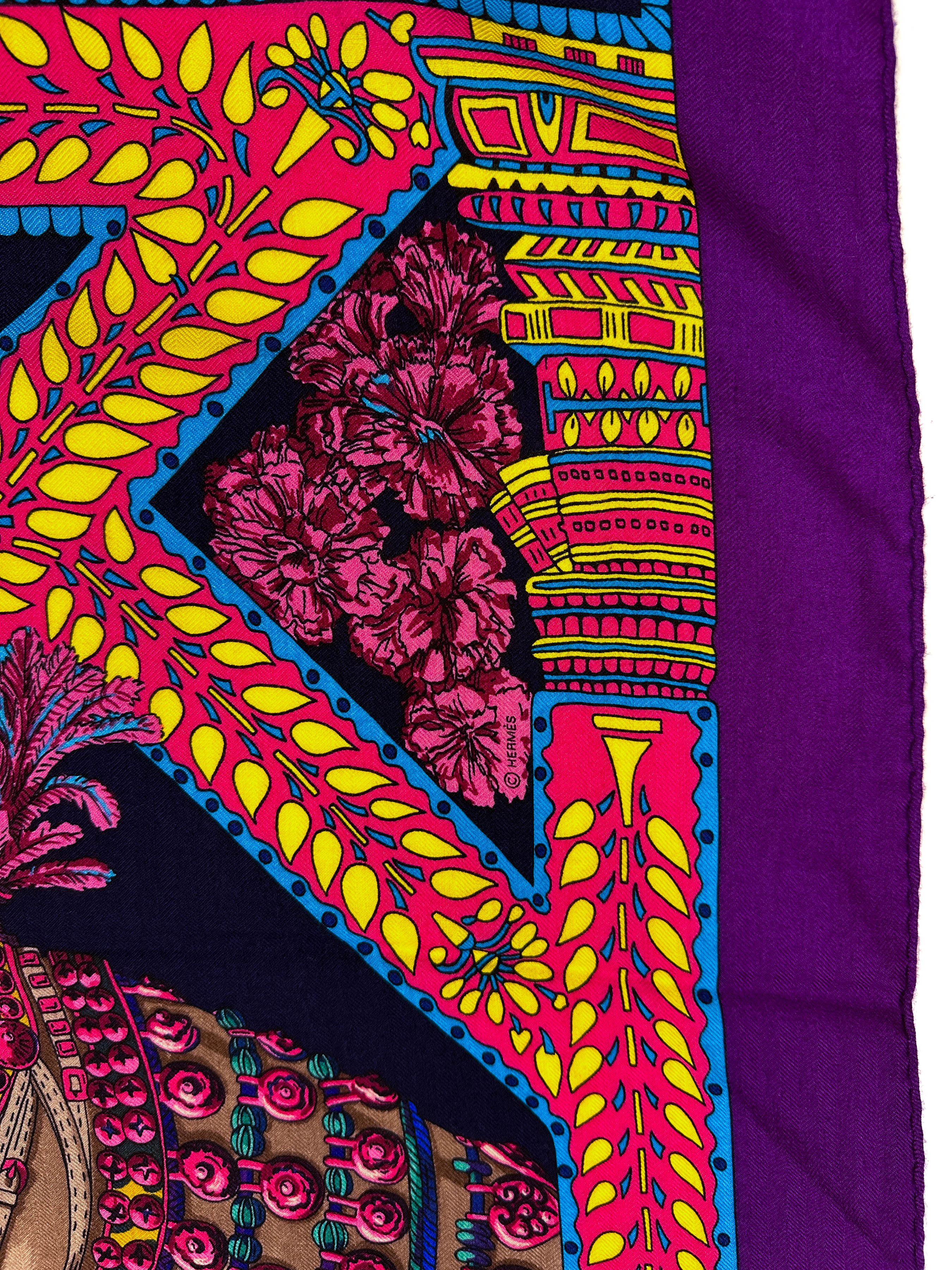 Hermès La Danse du Cheval Marwari Cashmere Silk 140