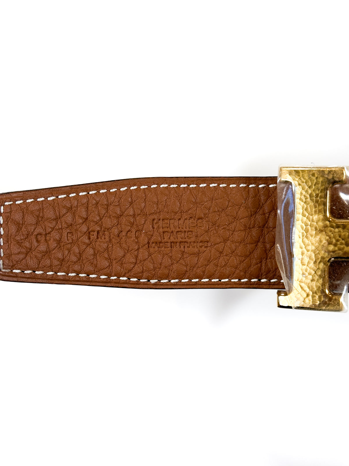 Hermès Mini Hammered Constance Belt Buckle & Reversible Leather Strap