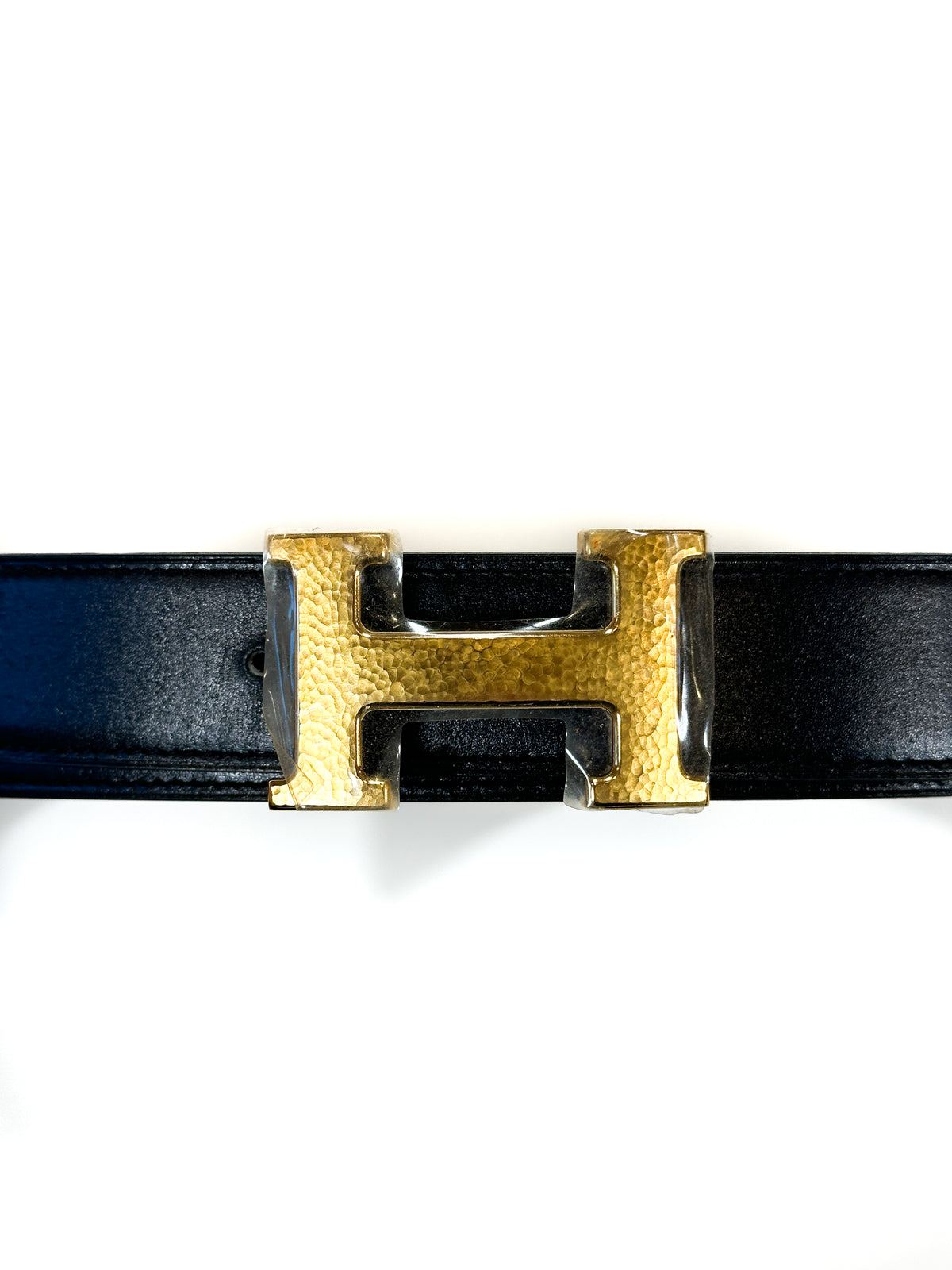 Hermès Mini Hammered Constance Belt Buckle & Reversible Leather Strap