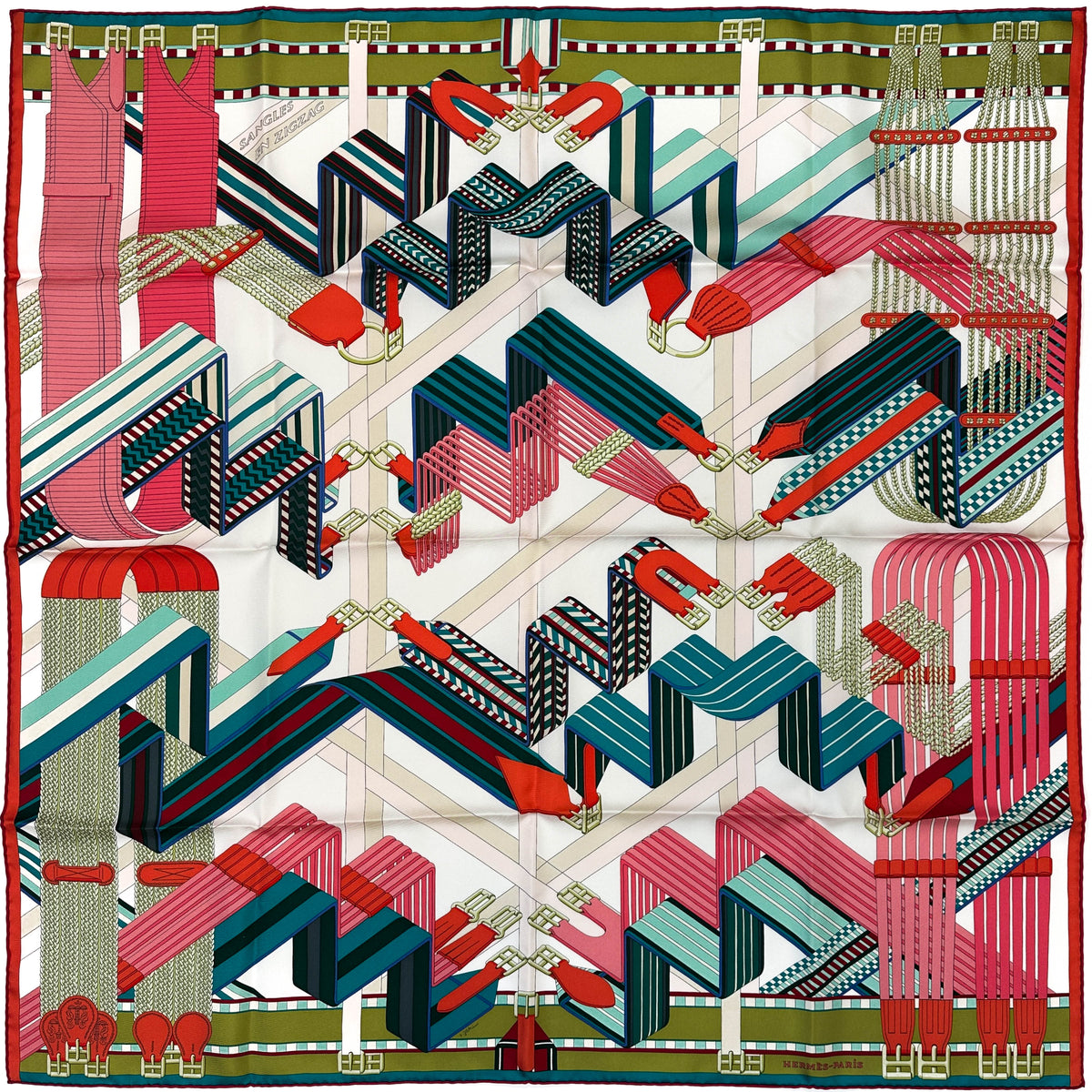 Hermès Sangles en ZigZag 90
