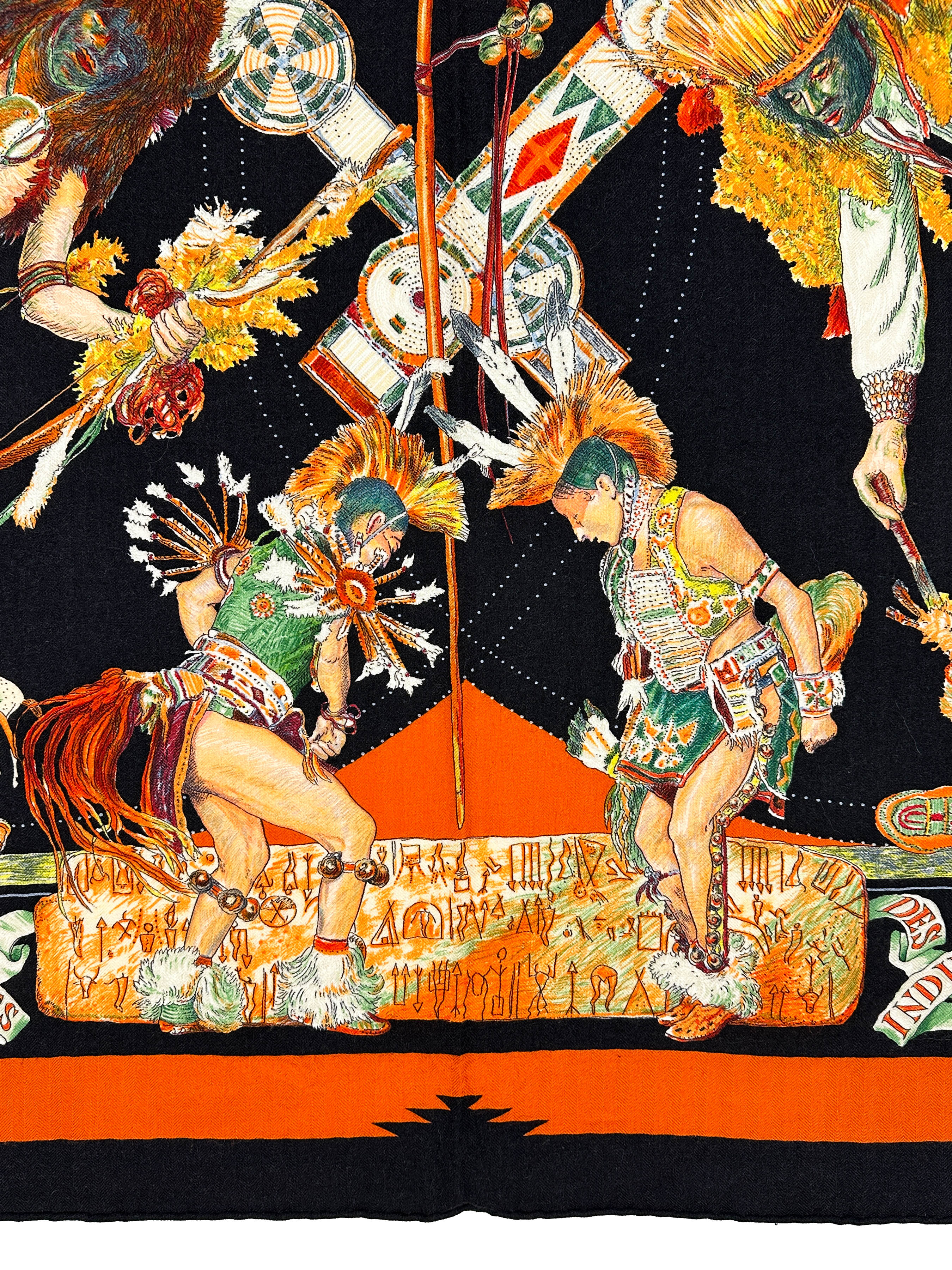 Hermès Les Danses des Indiens Cashmere Silk 140