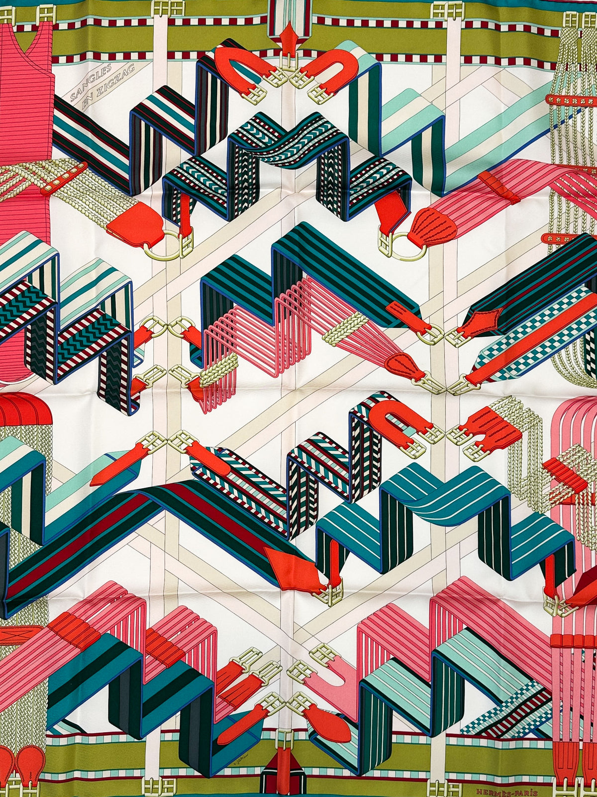 Hermès Sangles en ZigZag 90