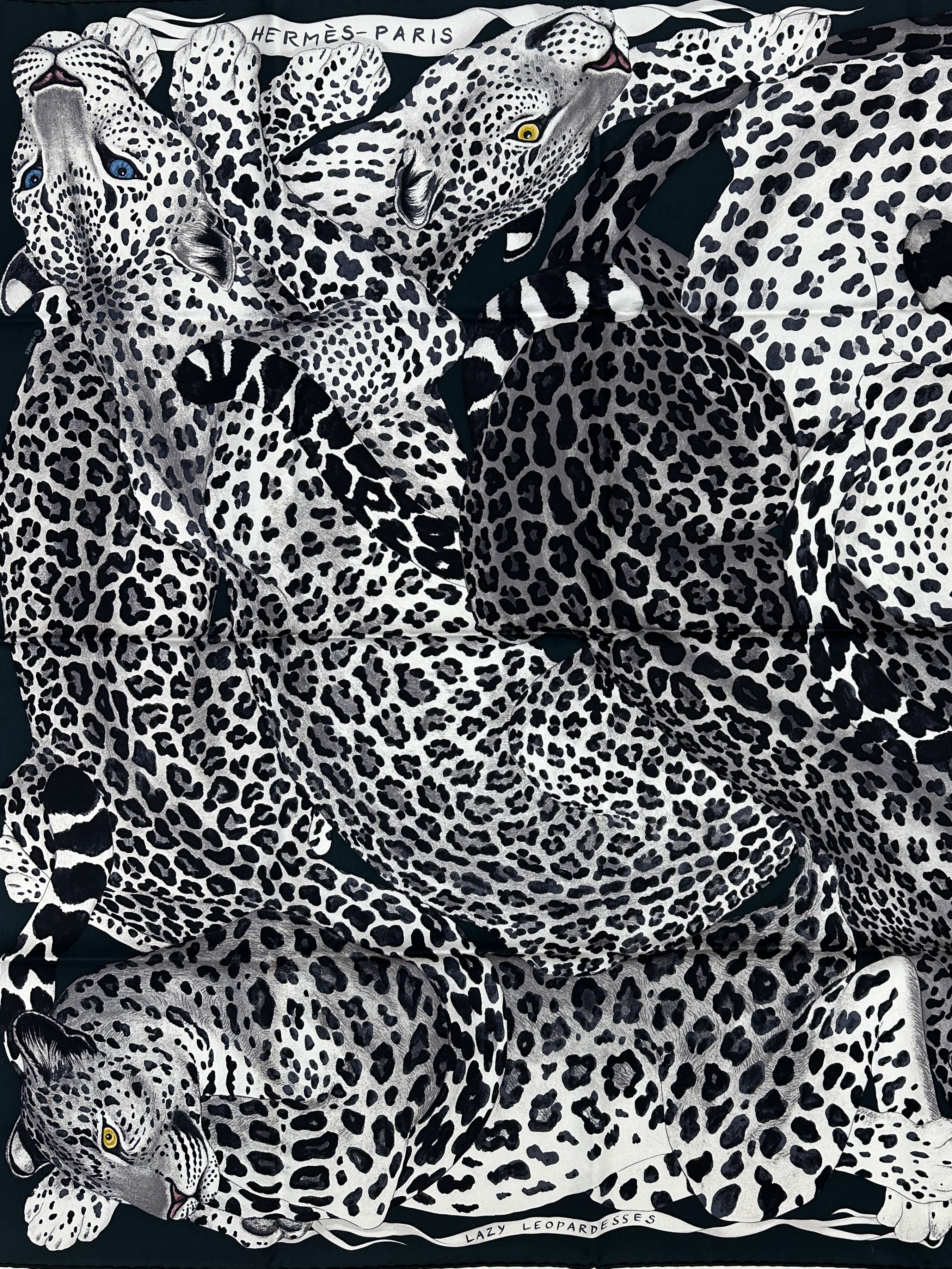 Hermès Lazy Leopardesses 90