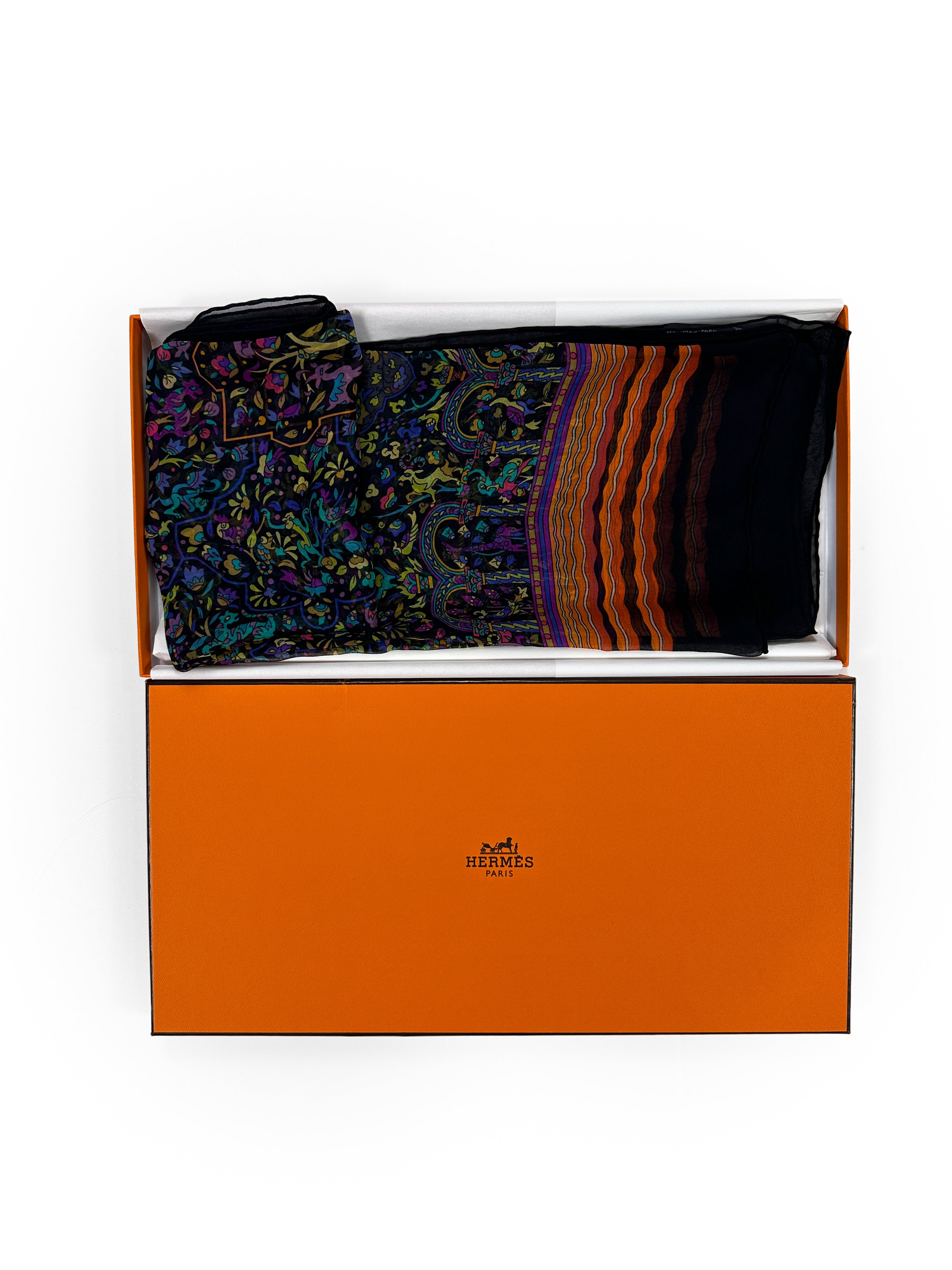 Hermès Les Jardins d'Arménie Mousseline Shawl